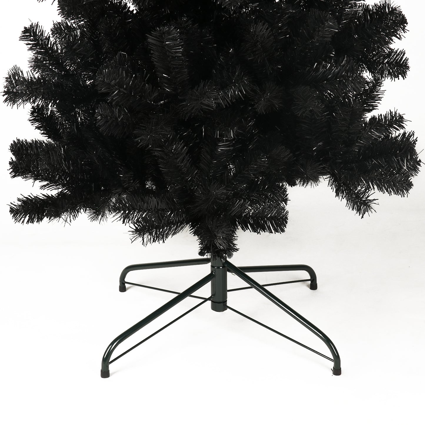 Black artificial Christmas tree base with metal stand