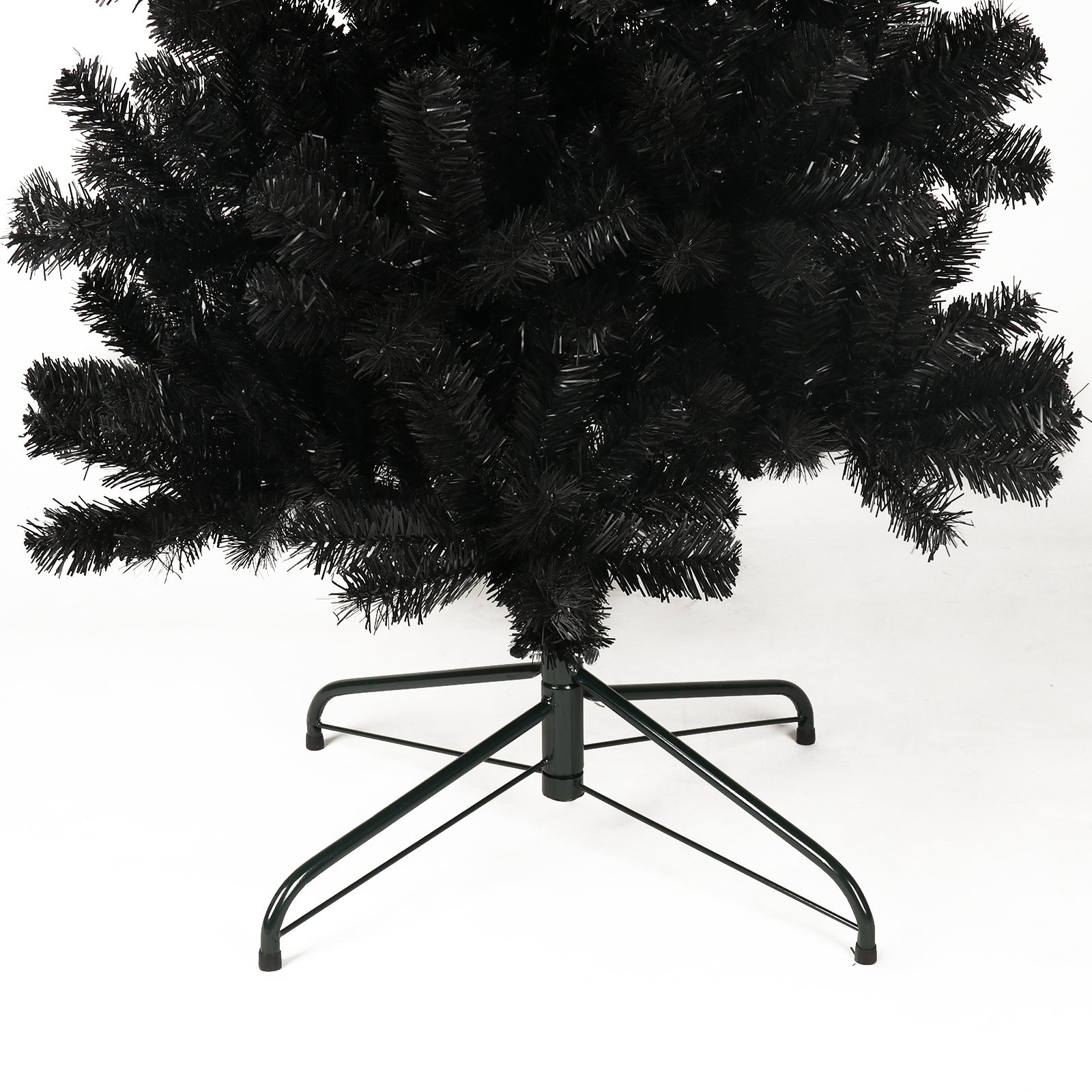 Black artificial Christmas tree base with metal stand