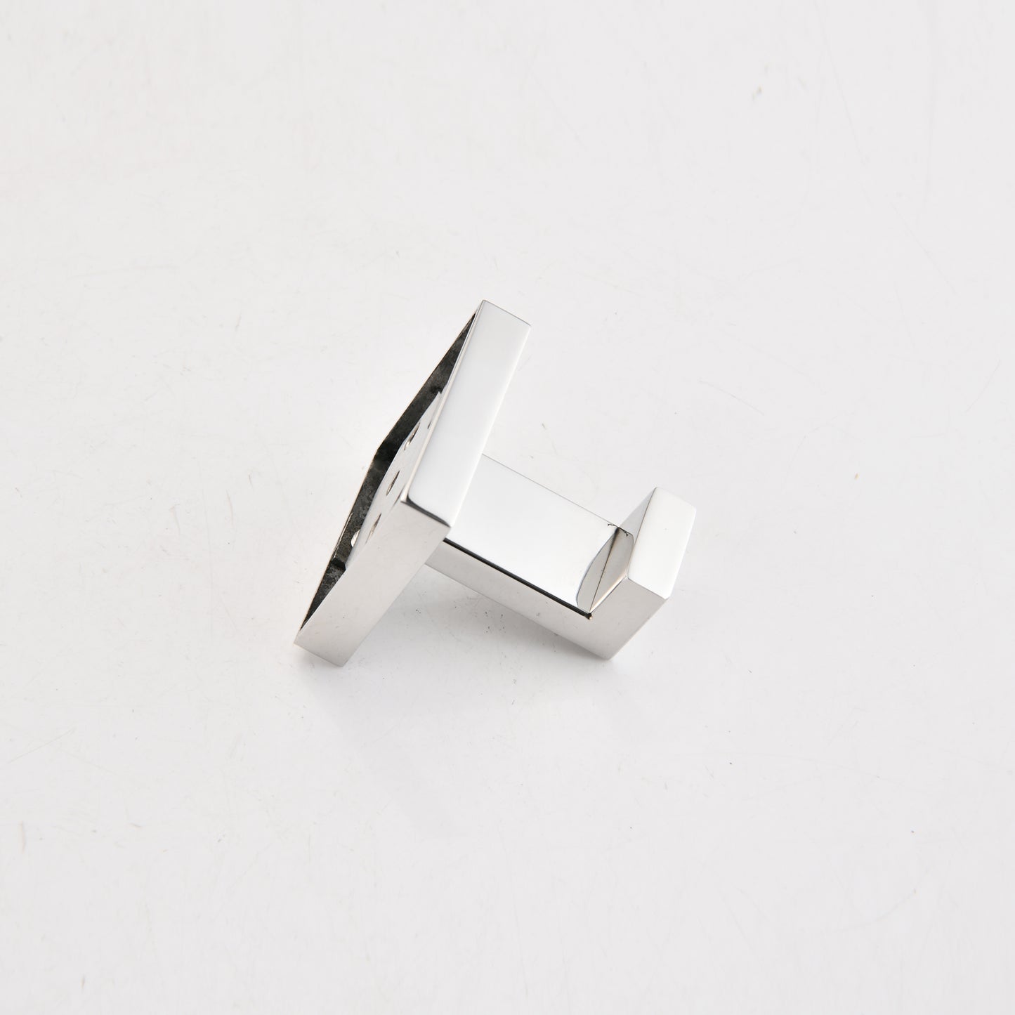 Polished chrome modern square robe hook with clean lines ideal for bathrooms