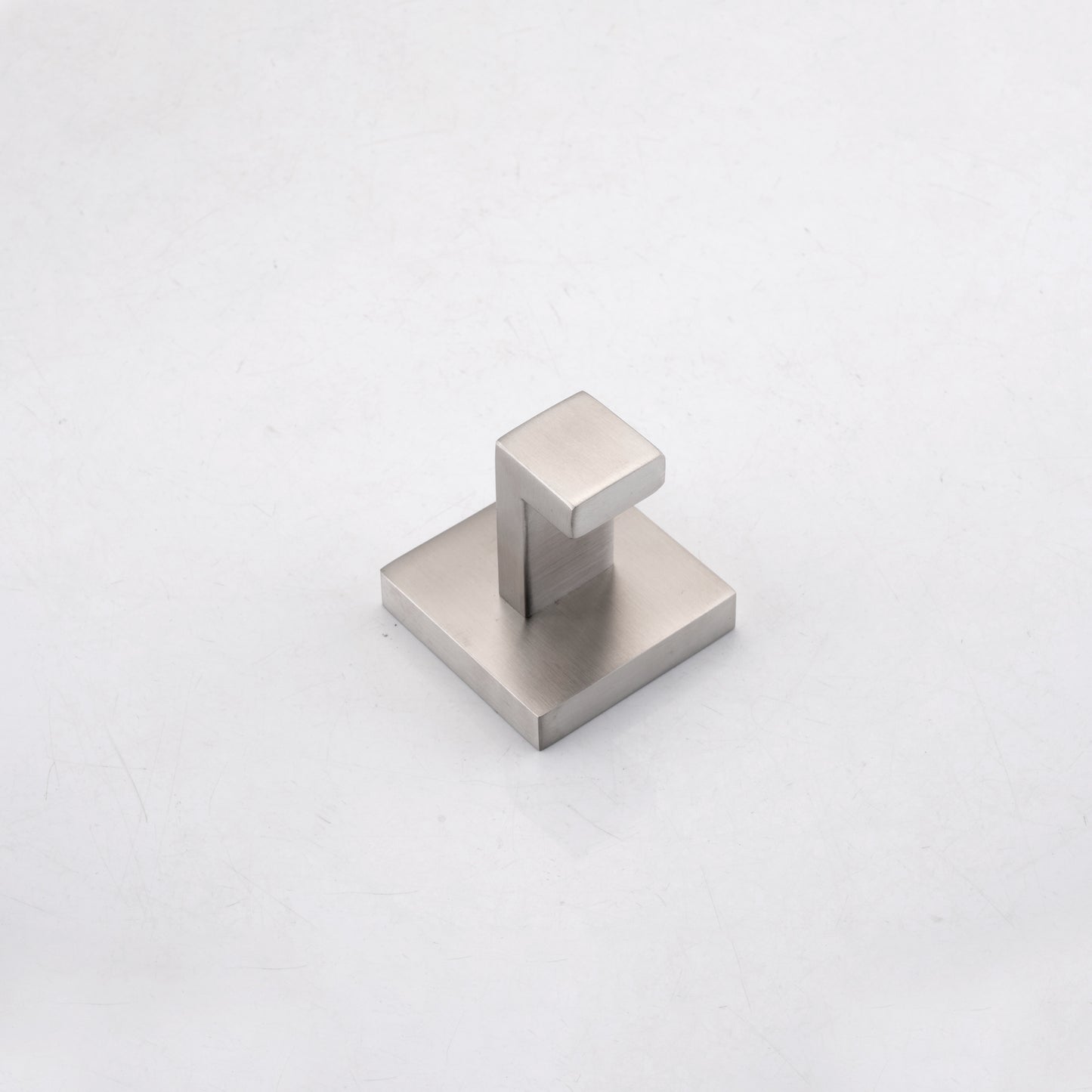 Brushed nickel modern wall hook for bathroom or entryway