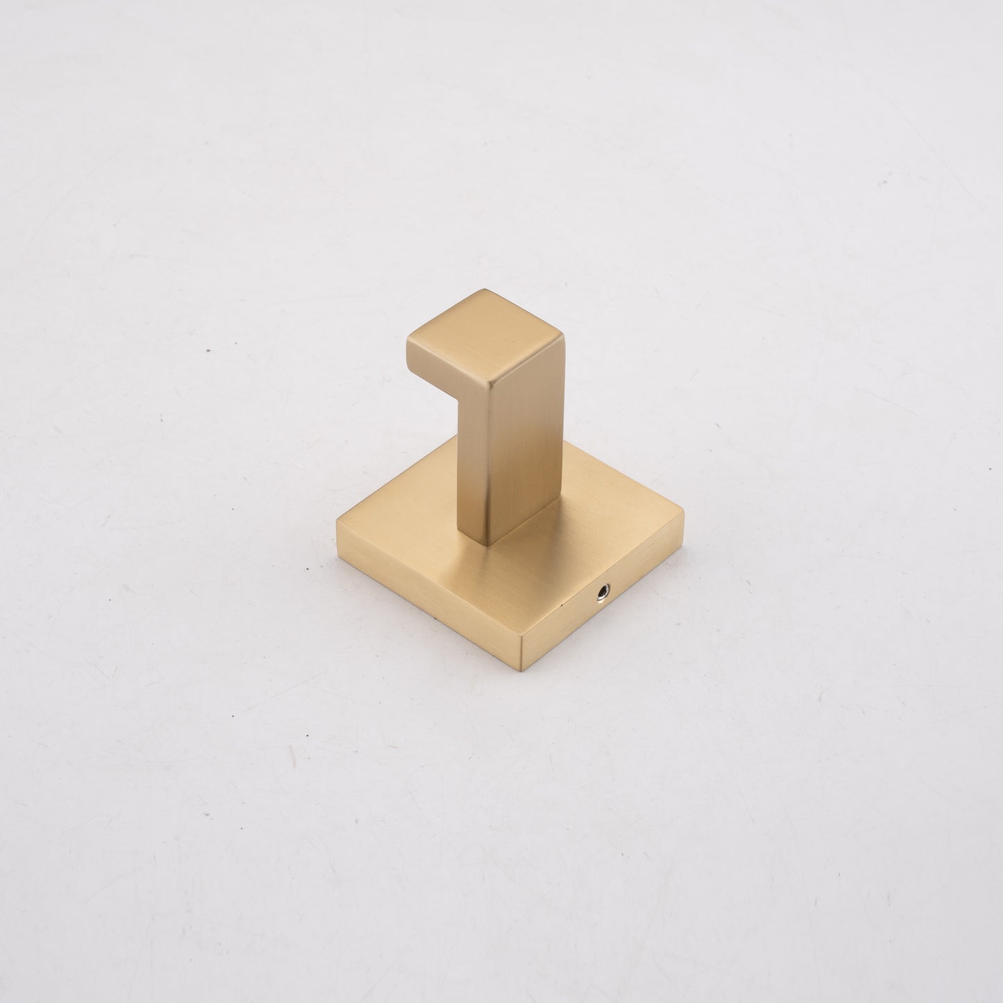 Modern brushed brass square wall hook for towels and robes