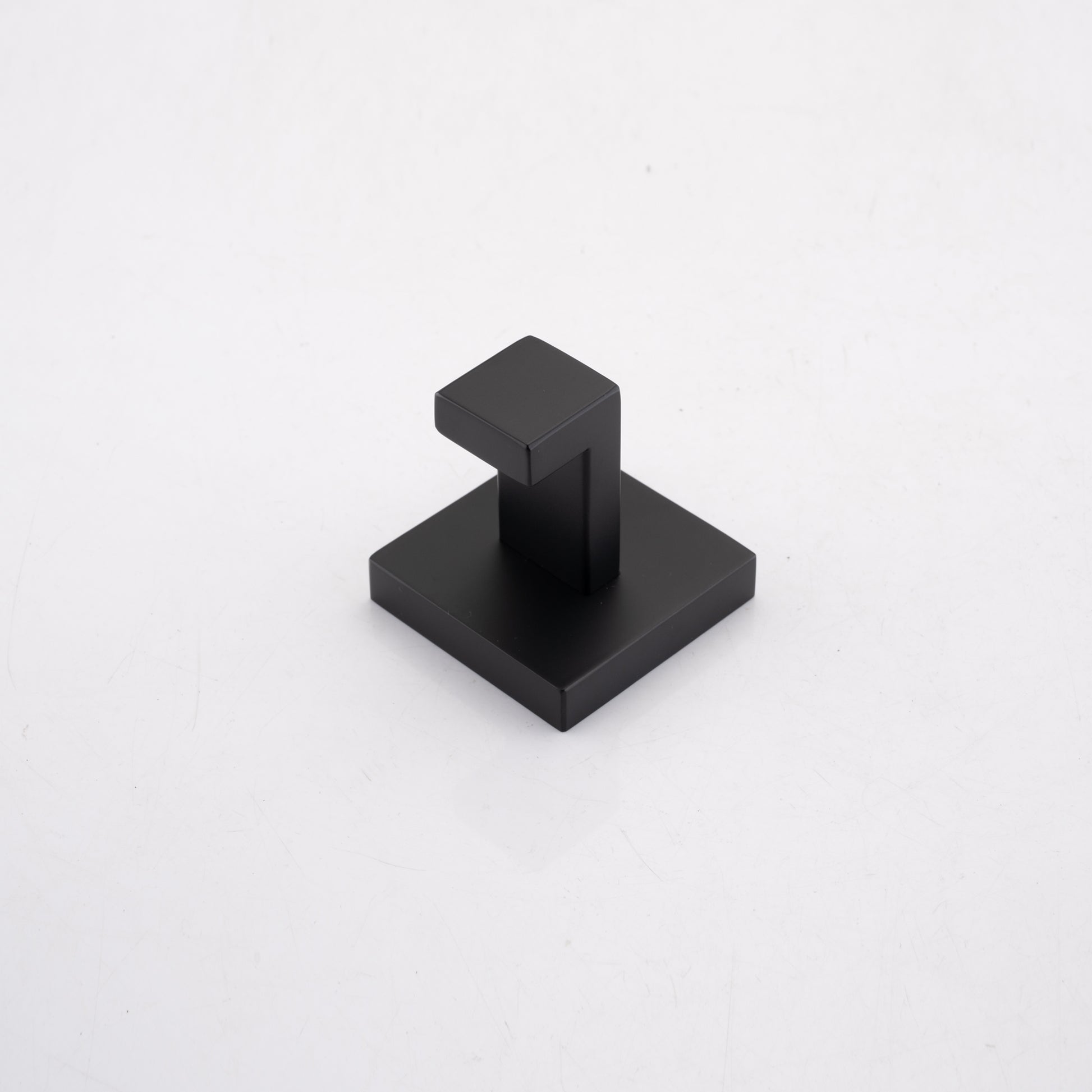 Modern matte black square base wall hook