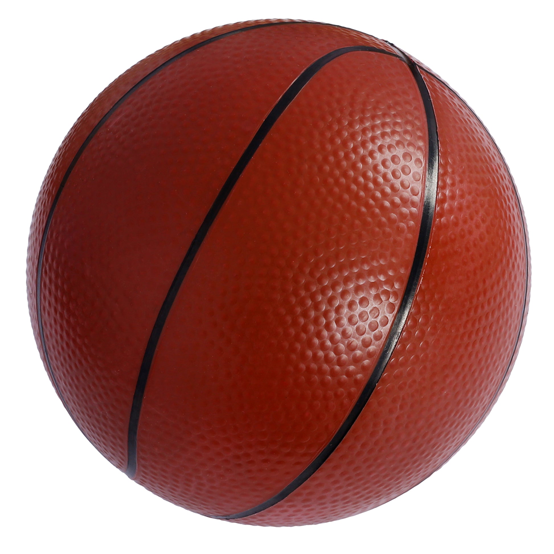 Classic orange basketball with traditional black lines and textured grip