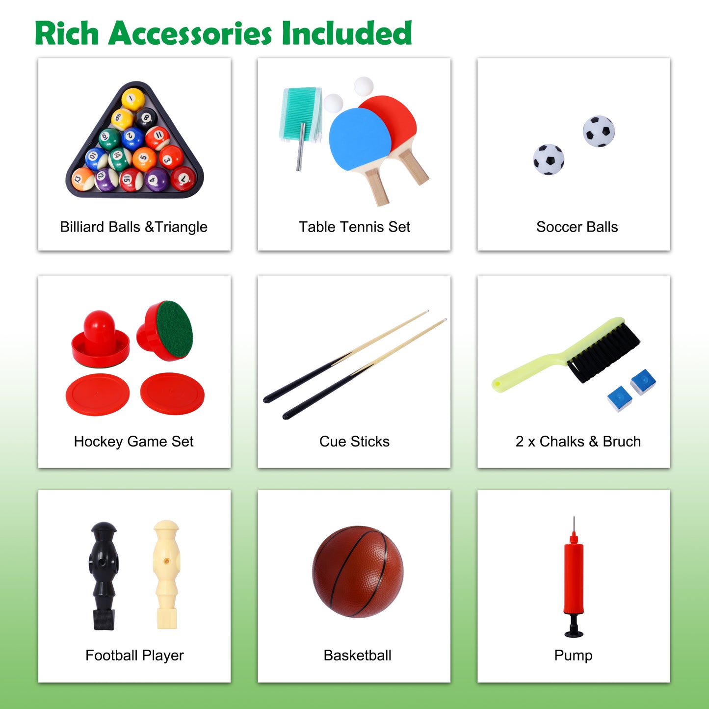 Full set of numbered billiard balls in a black triangle rack