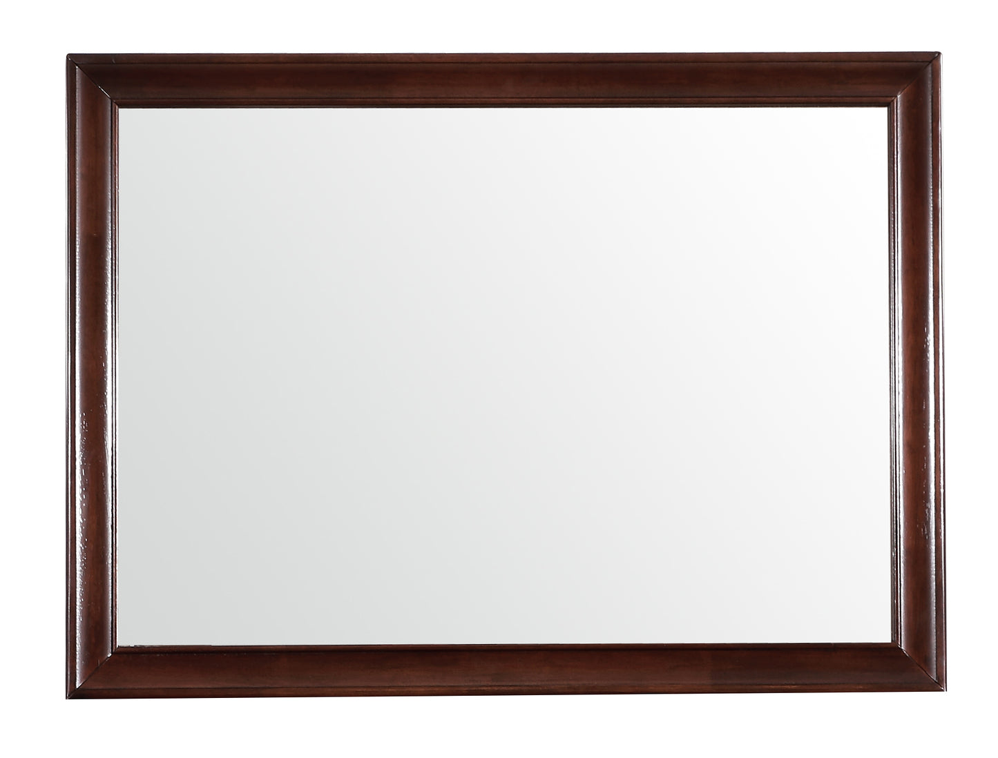 Rectangular dark wood framed mirror