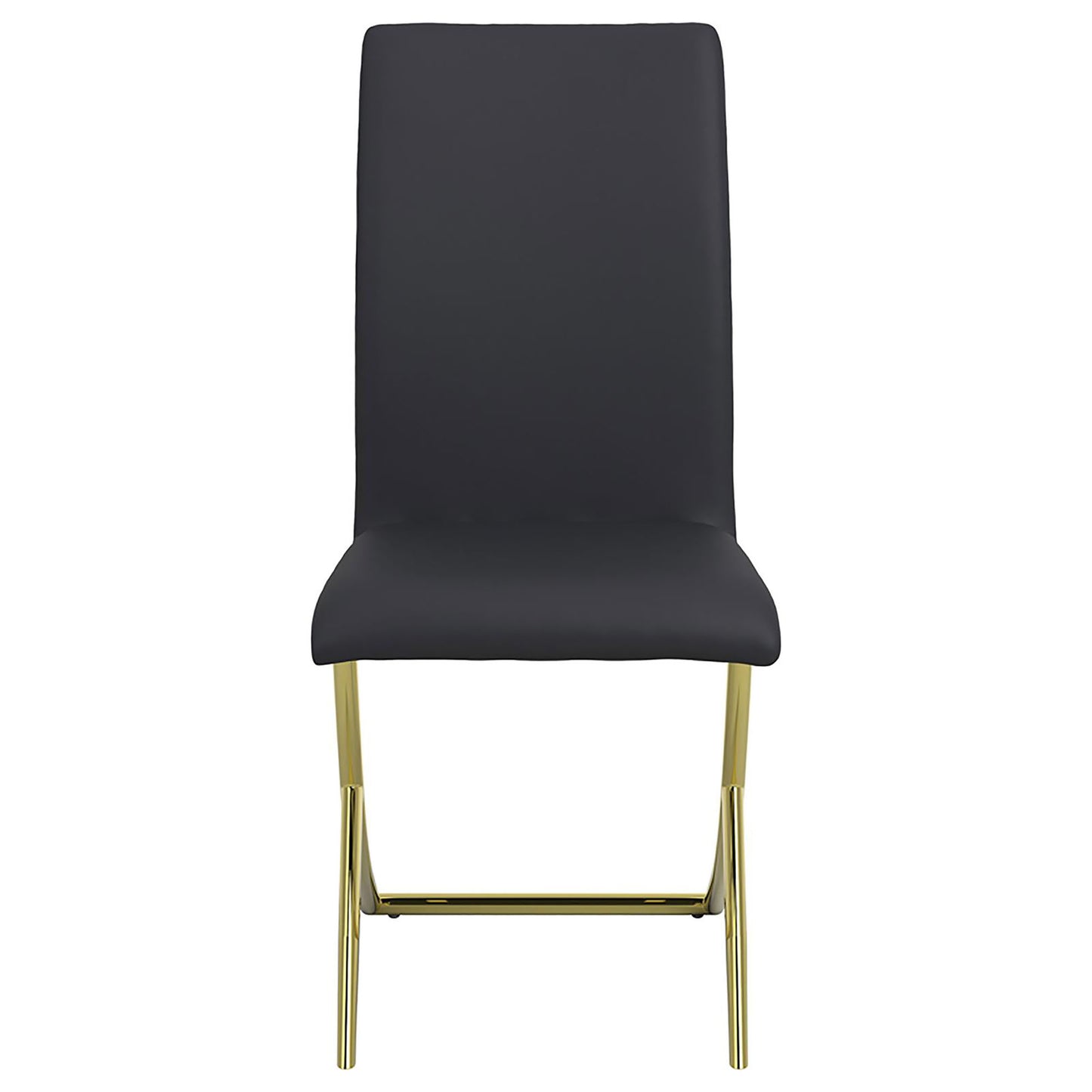 Modern charcoal dining chair with sleek gold metal legs perfect for contemporary homes
