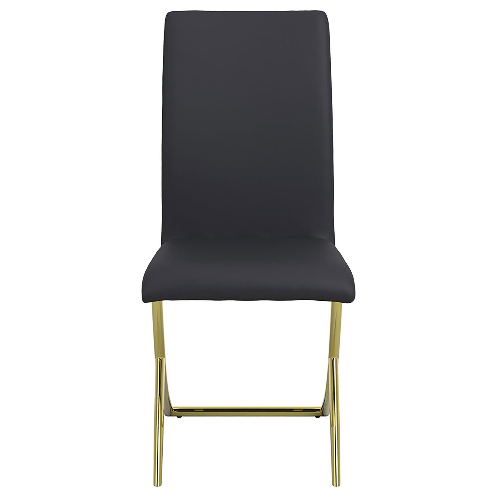Modern charcoal dining chair with sleek gold metal legs perfect for contemporary homes