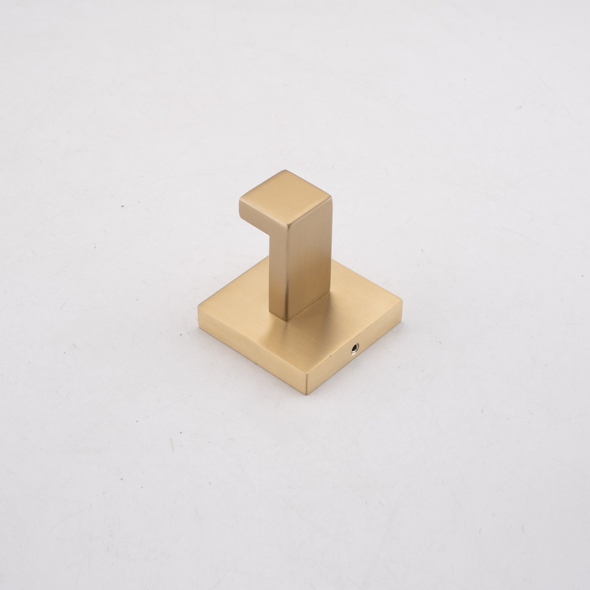 Brushed brass minimalist hook perfect for modern bathrooms and kitchens