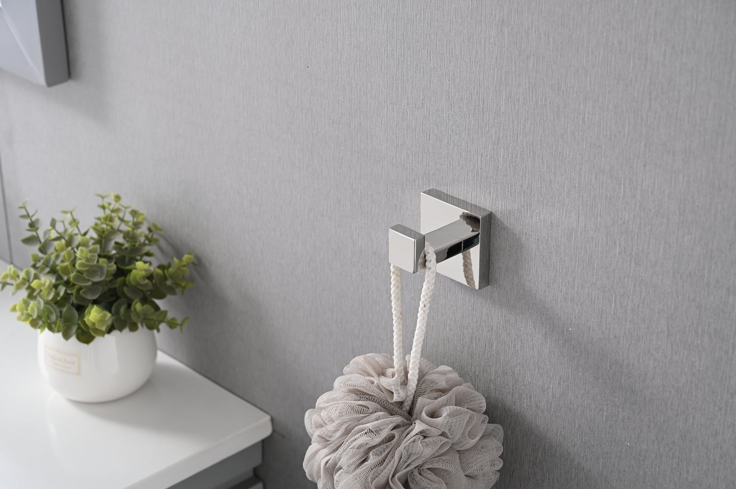 Modern brushed nickel wall hook minimalist design for bathroom storage and towel hanging