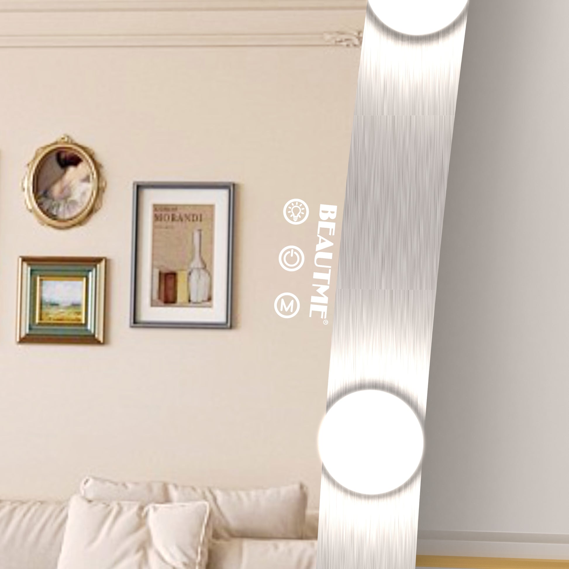 Hollywood vanity mirror with adjustable LED lights