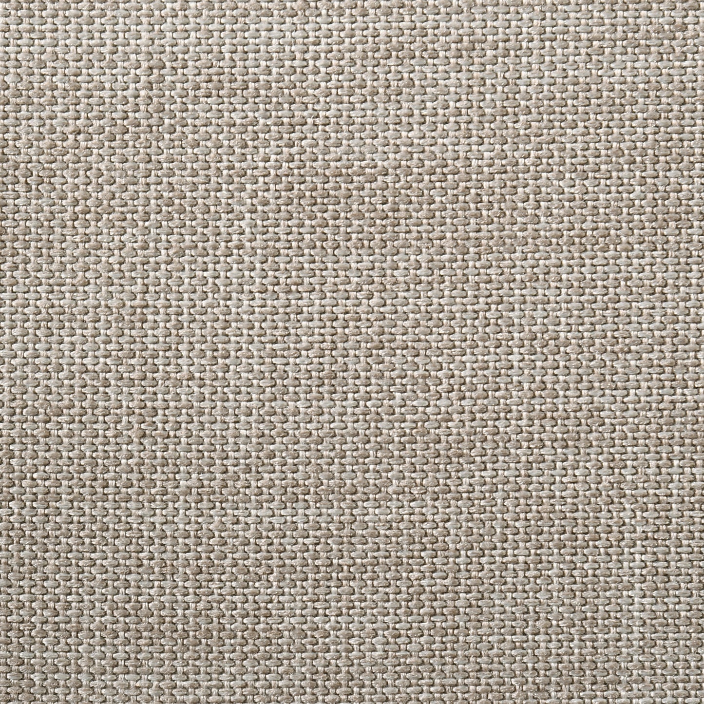 Closeup of textured beige linen fabric showcasing a subtle basket weave pattern for upholstery