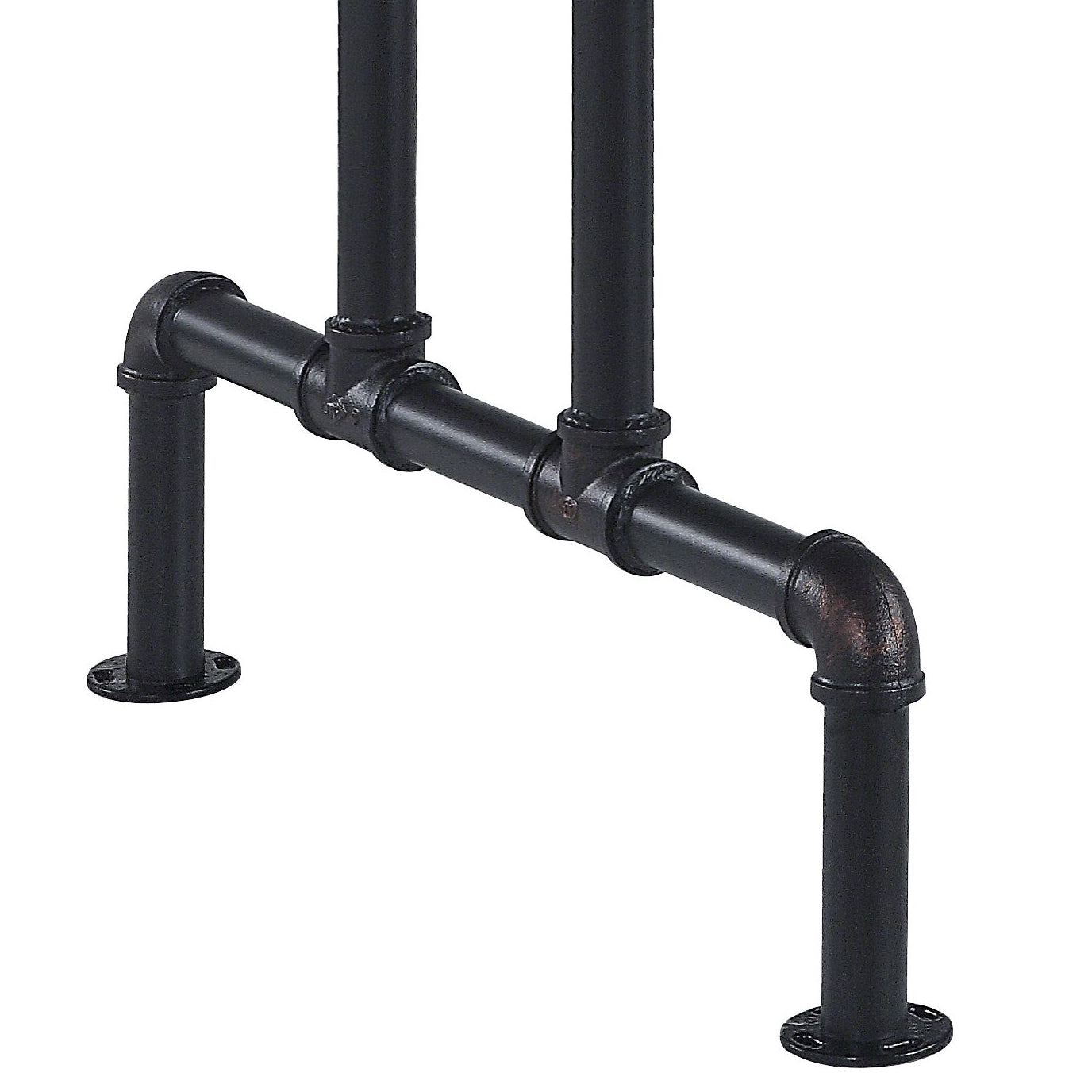 Black metal pipe leg with industrial design for furniture