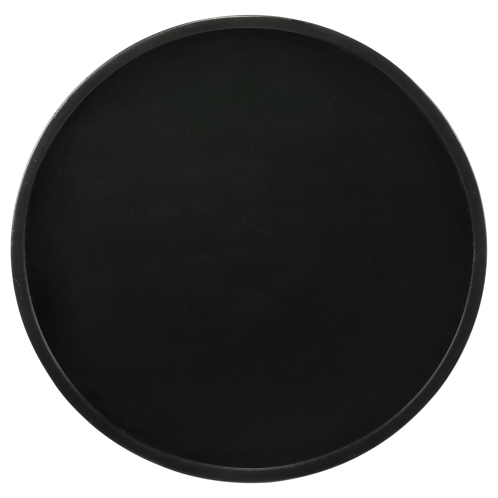 Sleek black round serving tray perfect for modern kitchens