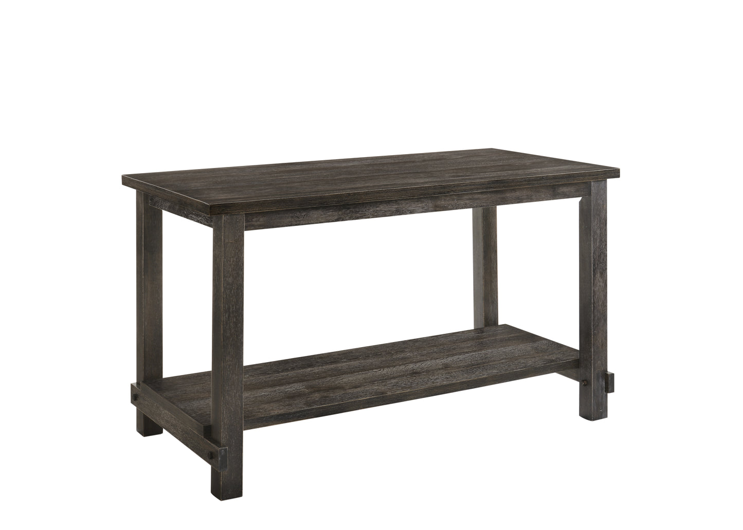 Dark wood console table with two shelves perfect for entryways