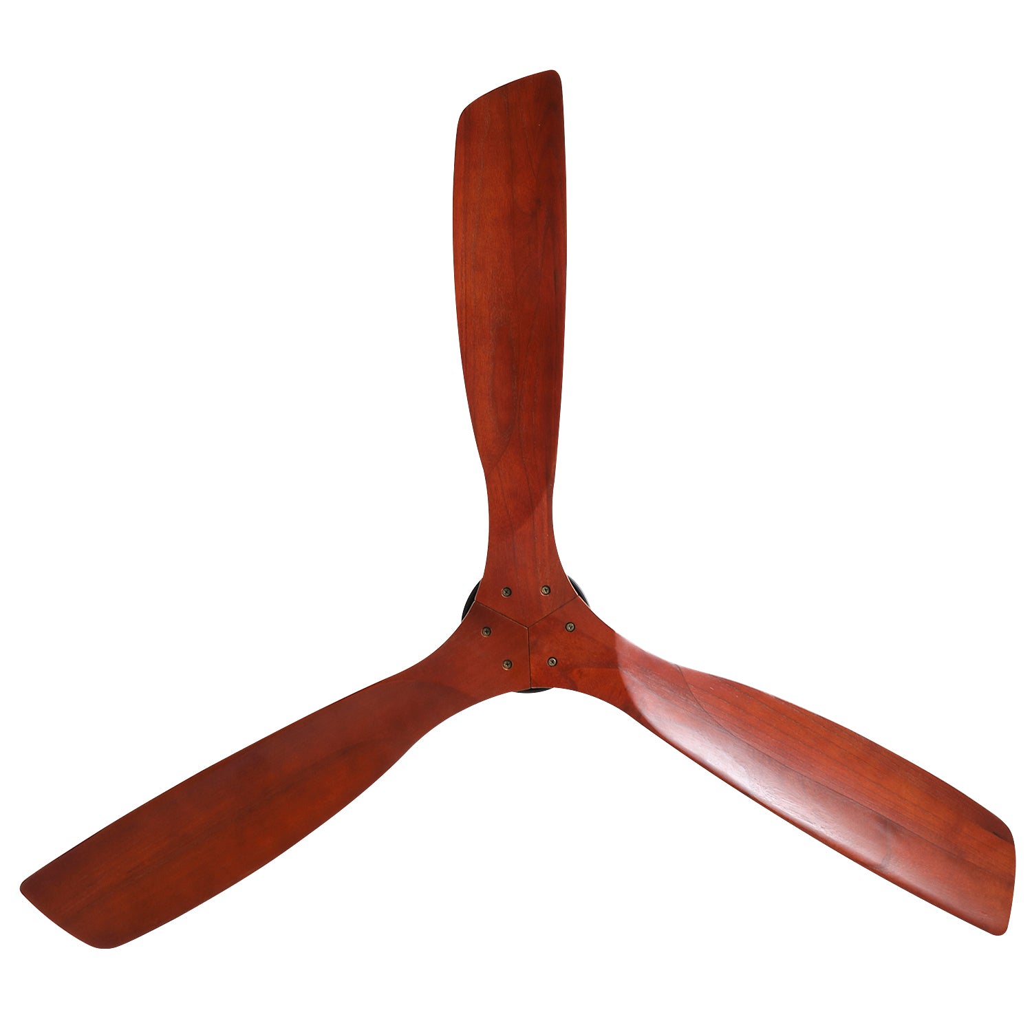 Threeblade dark cherry wood ceiling fan blades with a sleek modern design