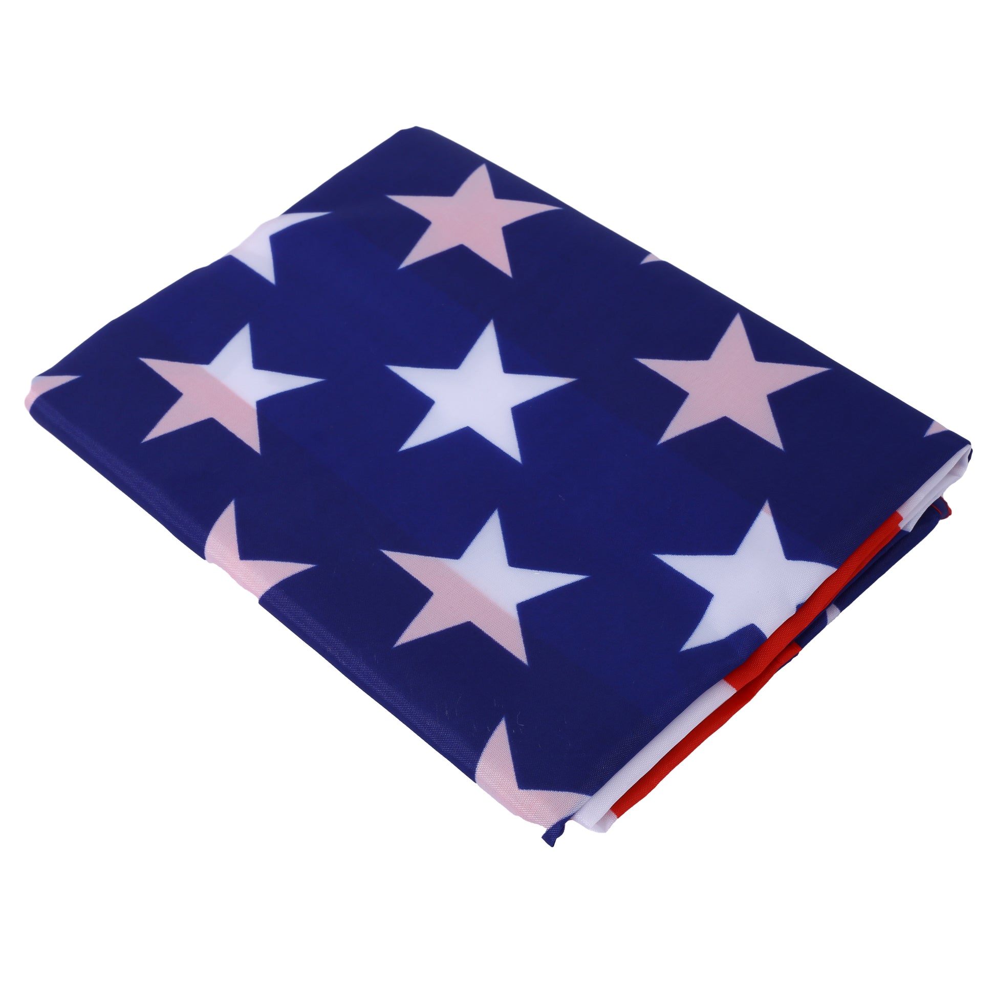 Folded American flag with blue field and white stars perfect for patriotic decor
