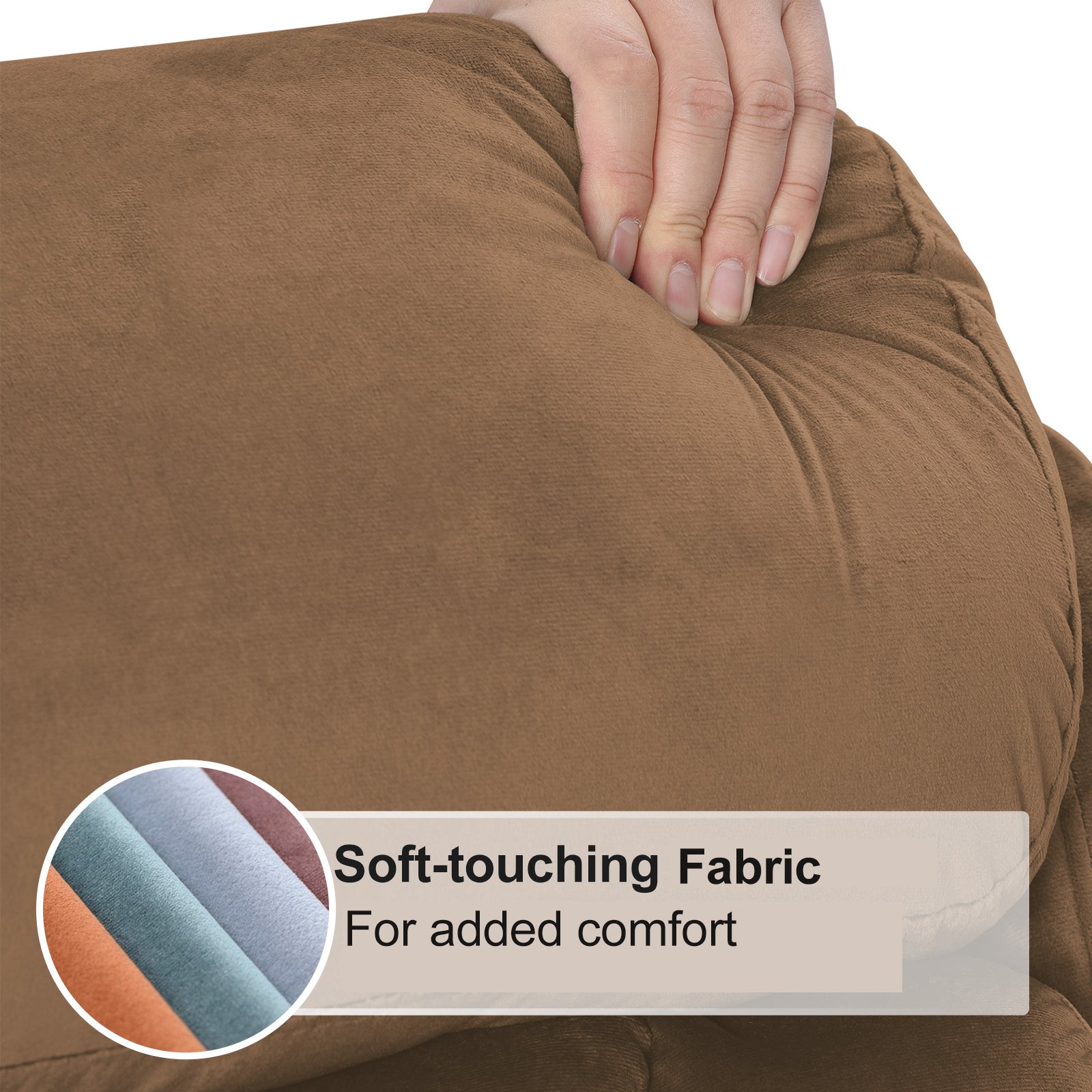 Brown velvet fabric texture showing plush softness for comfort