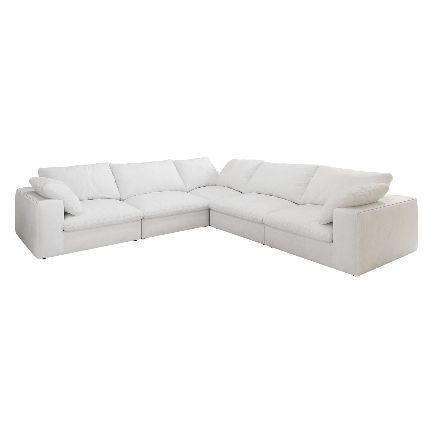 Plush white sectional sofa with deep seats and plush cushions ideal for a modern living room