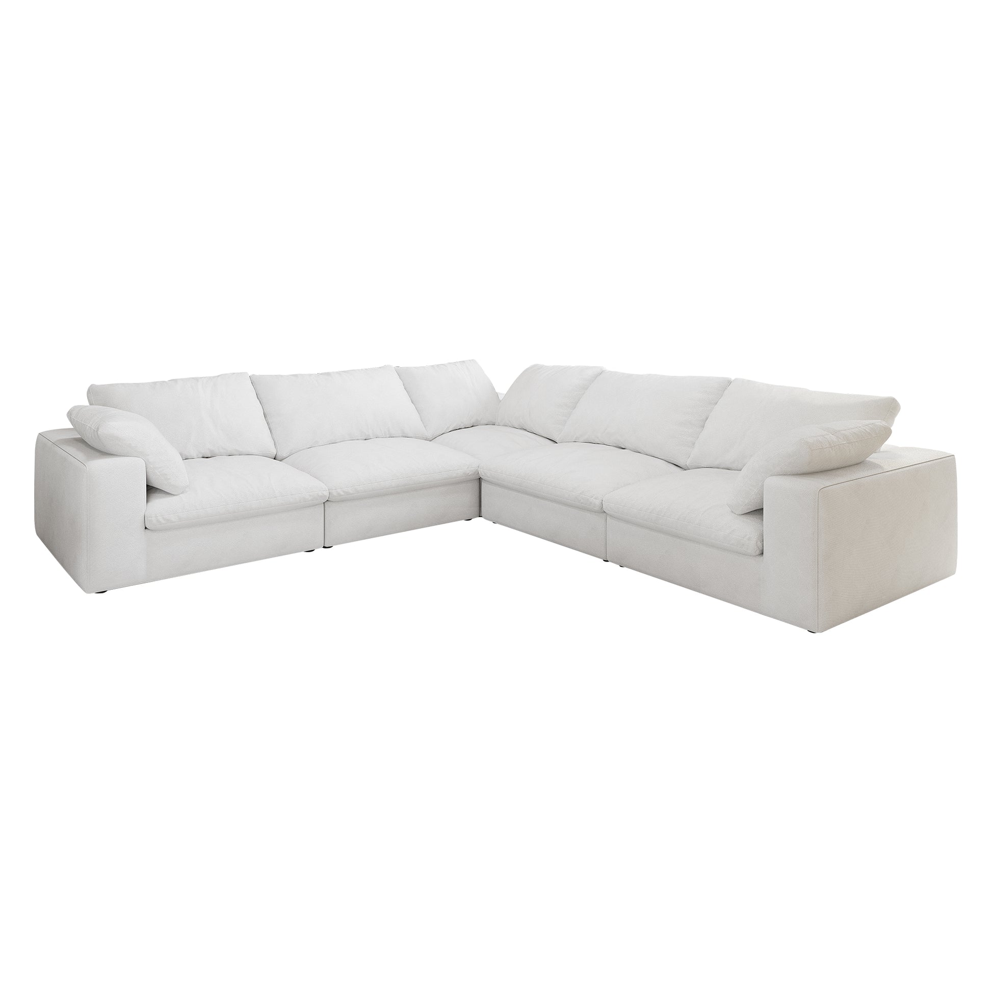 Plush white sectional sofa with deep seats and plush cushions ideal for a modern living room