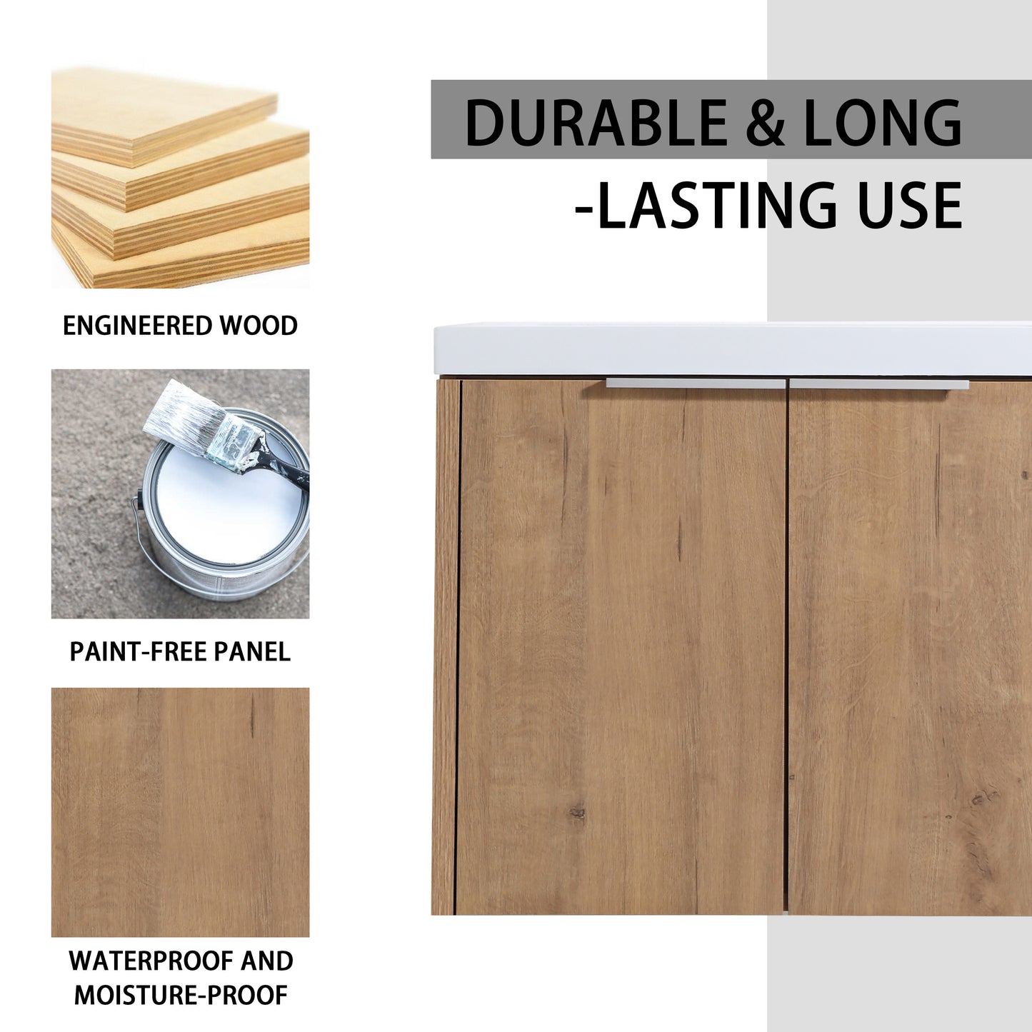 Stack of light brown engineered wood planks showcasing layered construction