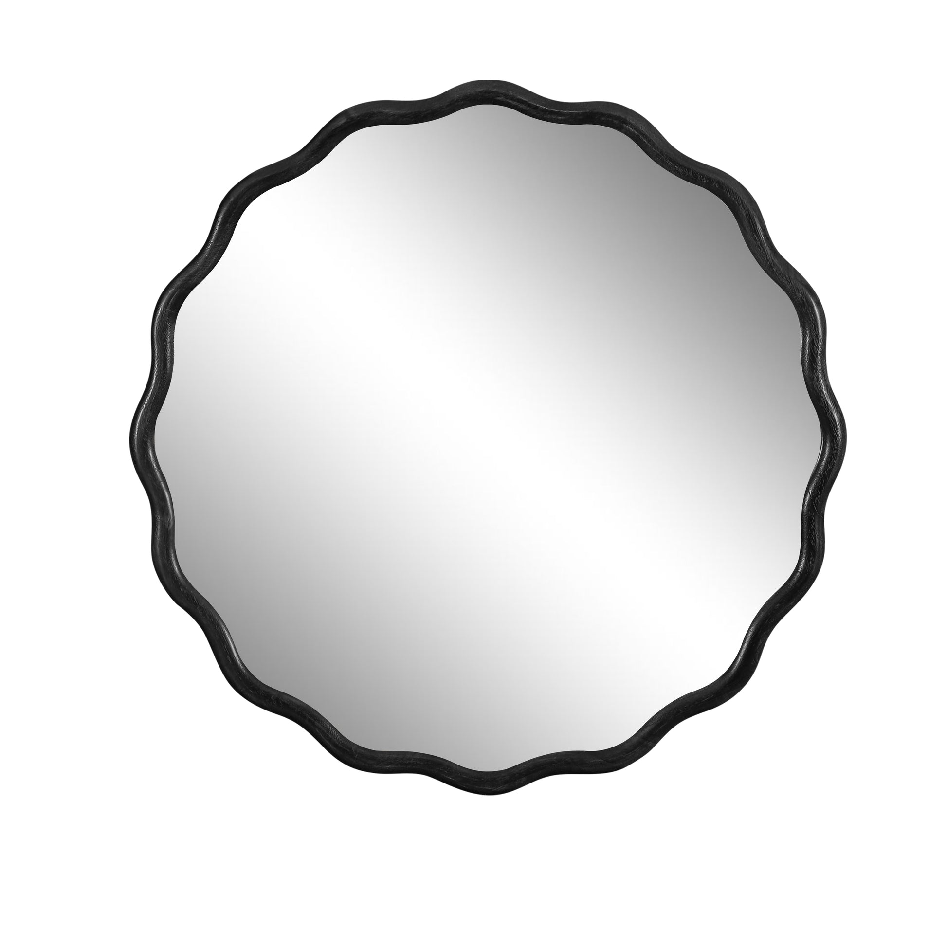 Black scalloped frame mirror a decorative accent for any room