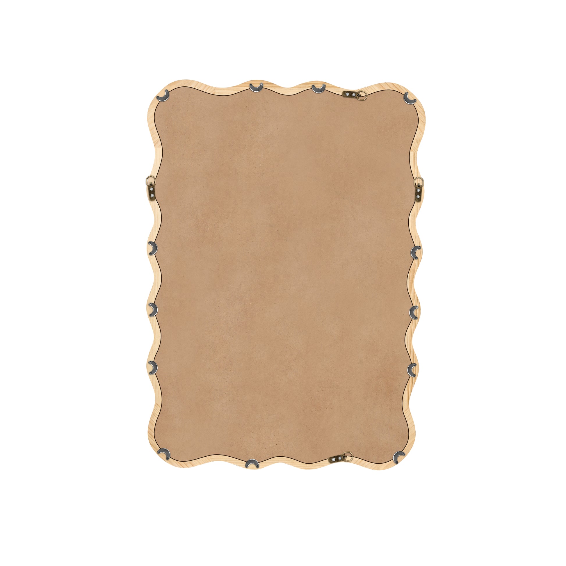 Wavy edged wooden picture frame with attached Dring hardware