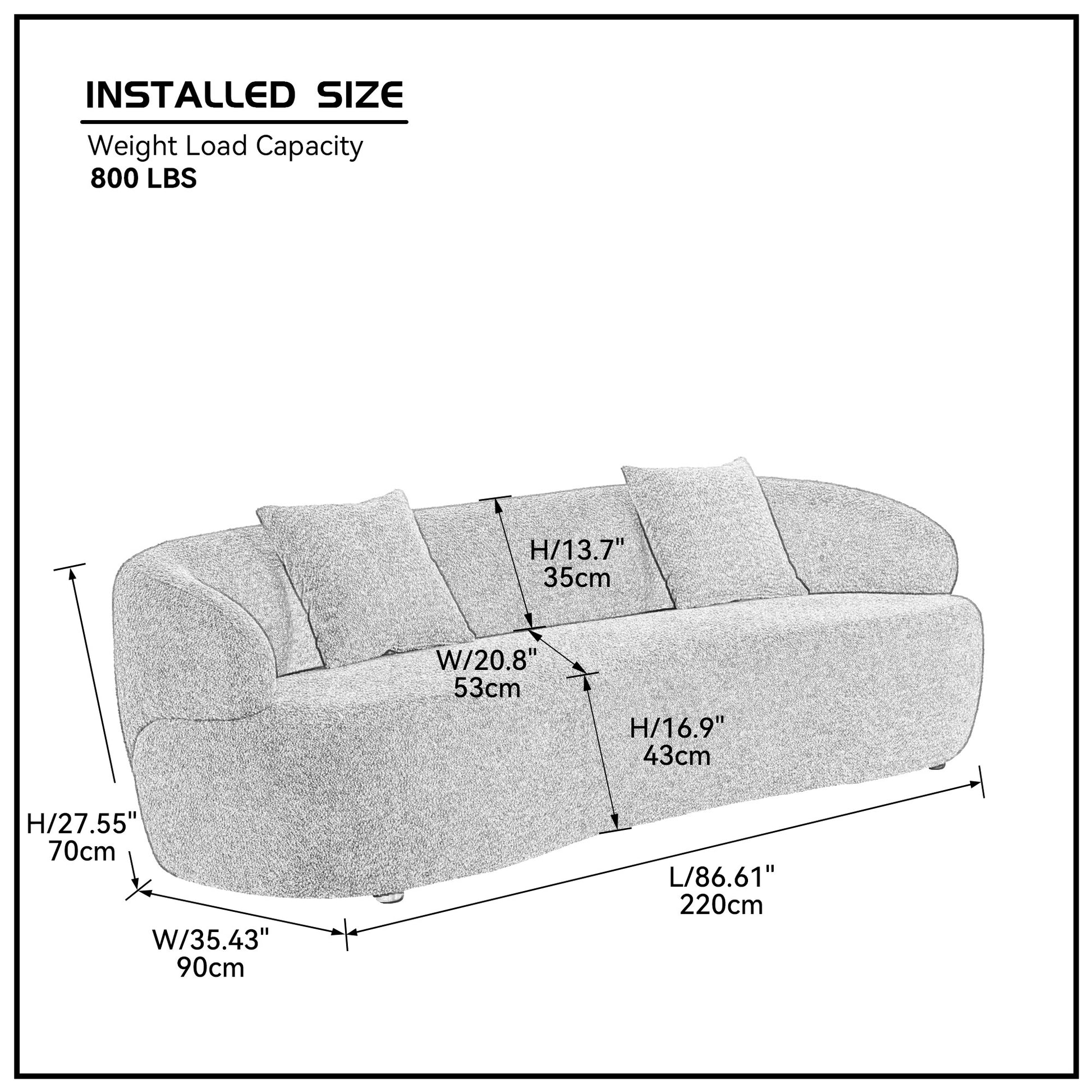 Sketch of a plush curved sofa with textured fabric ideal for modern living rooms