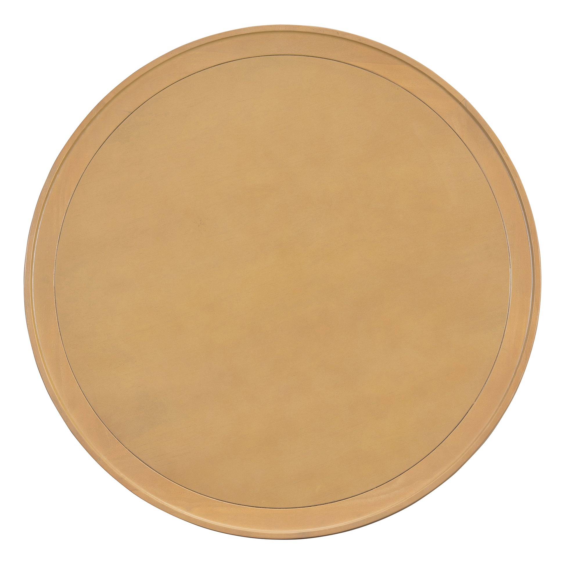 Round wooden tabletop with subtle grain texture and a single concentric rim detail