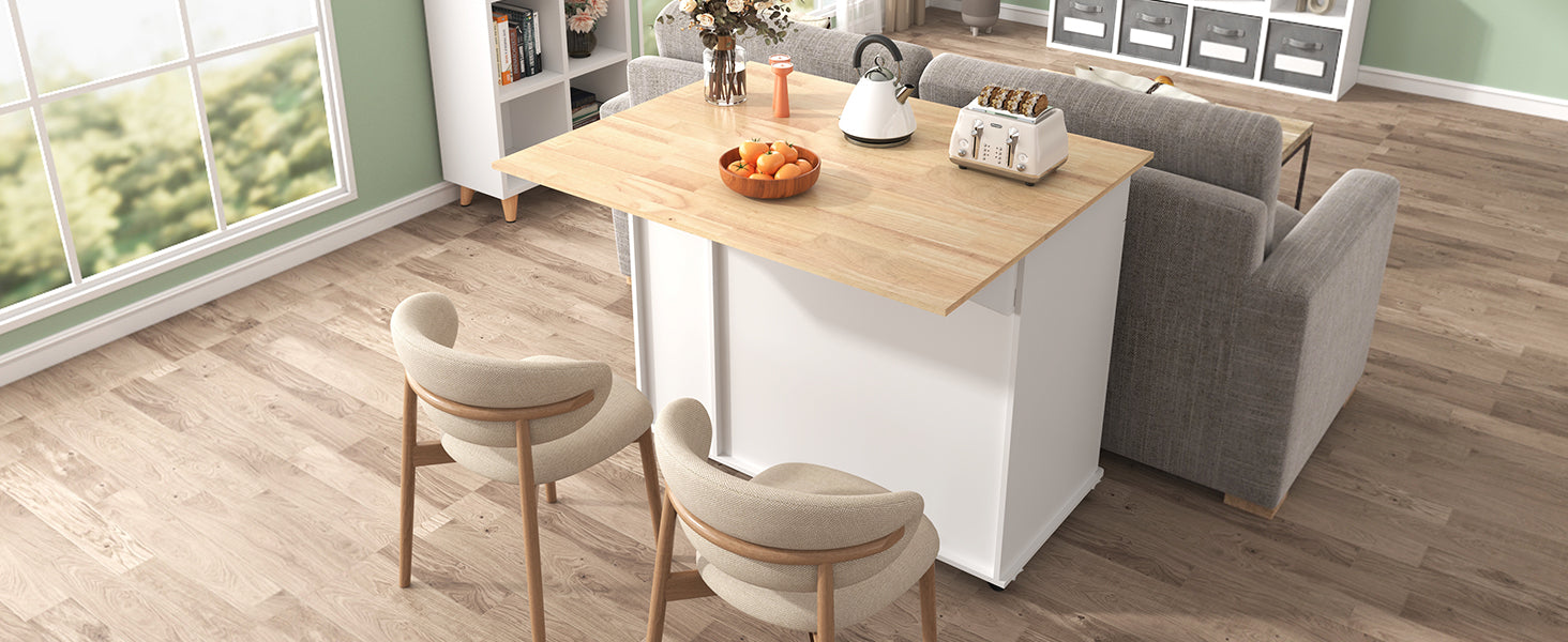 White retro toaster with two slices of toast on a wooden breakfast bar