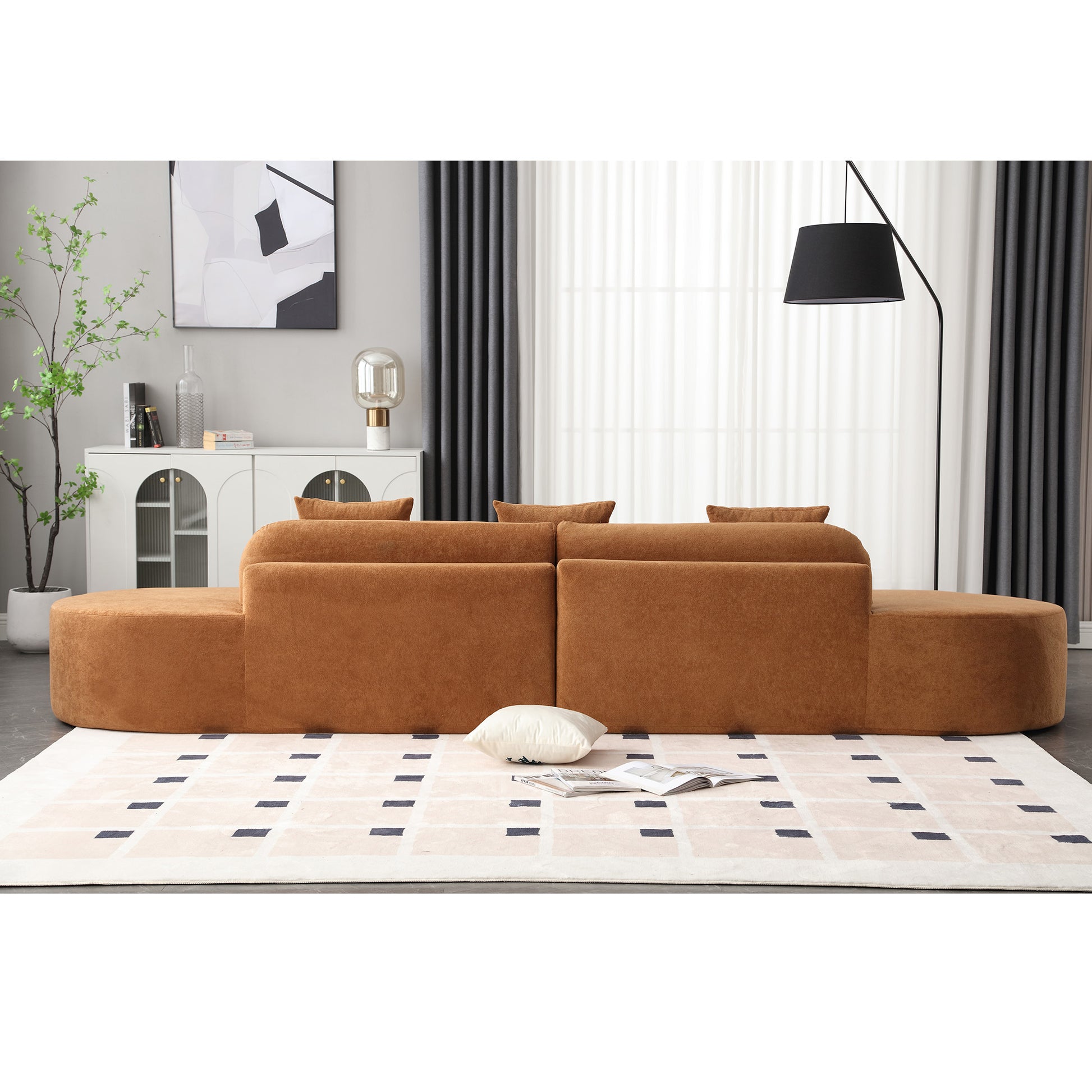 Plush brown sectional sofa with modular design perfect for modern living rooms