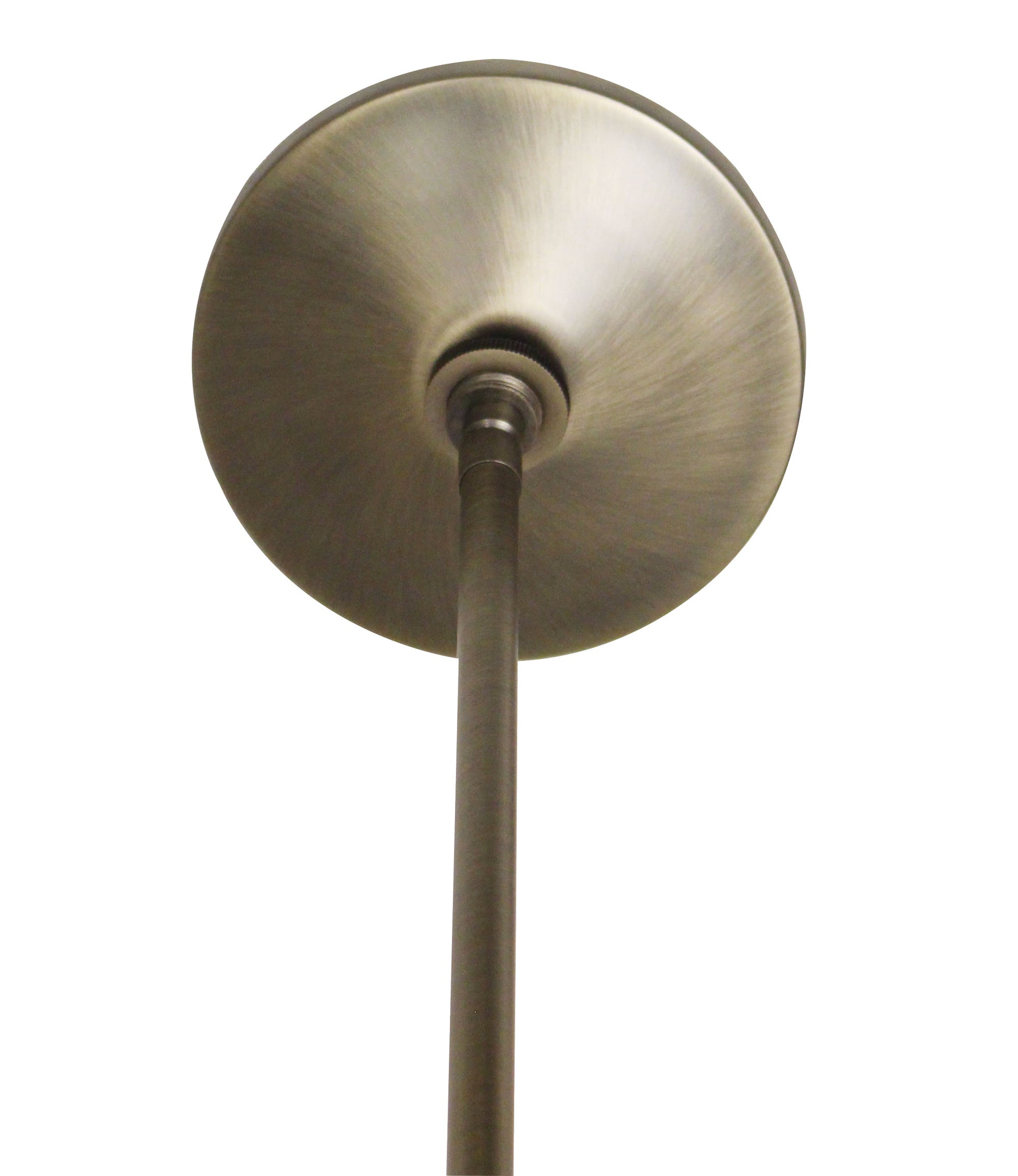 Antique brass pendant light canopy and stem detail