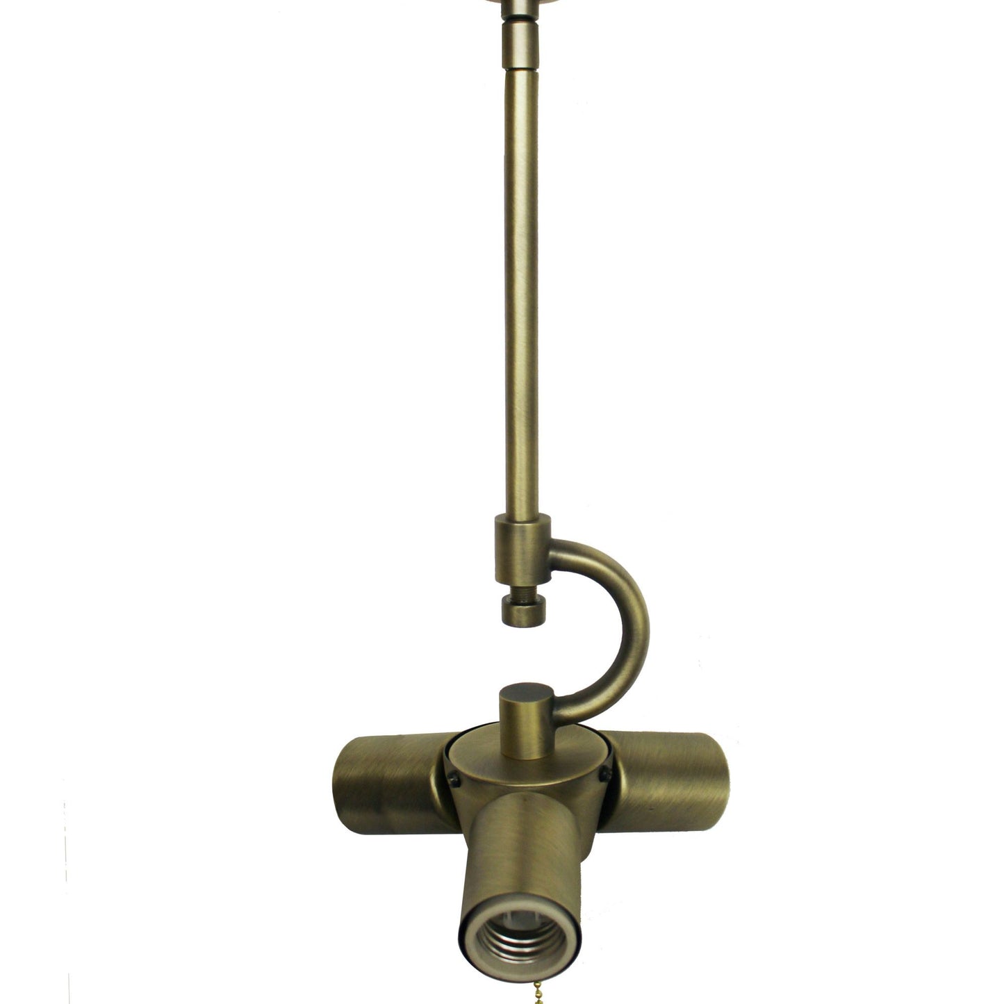 Antique brass ceiling mount light fixture with adjustable arm