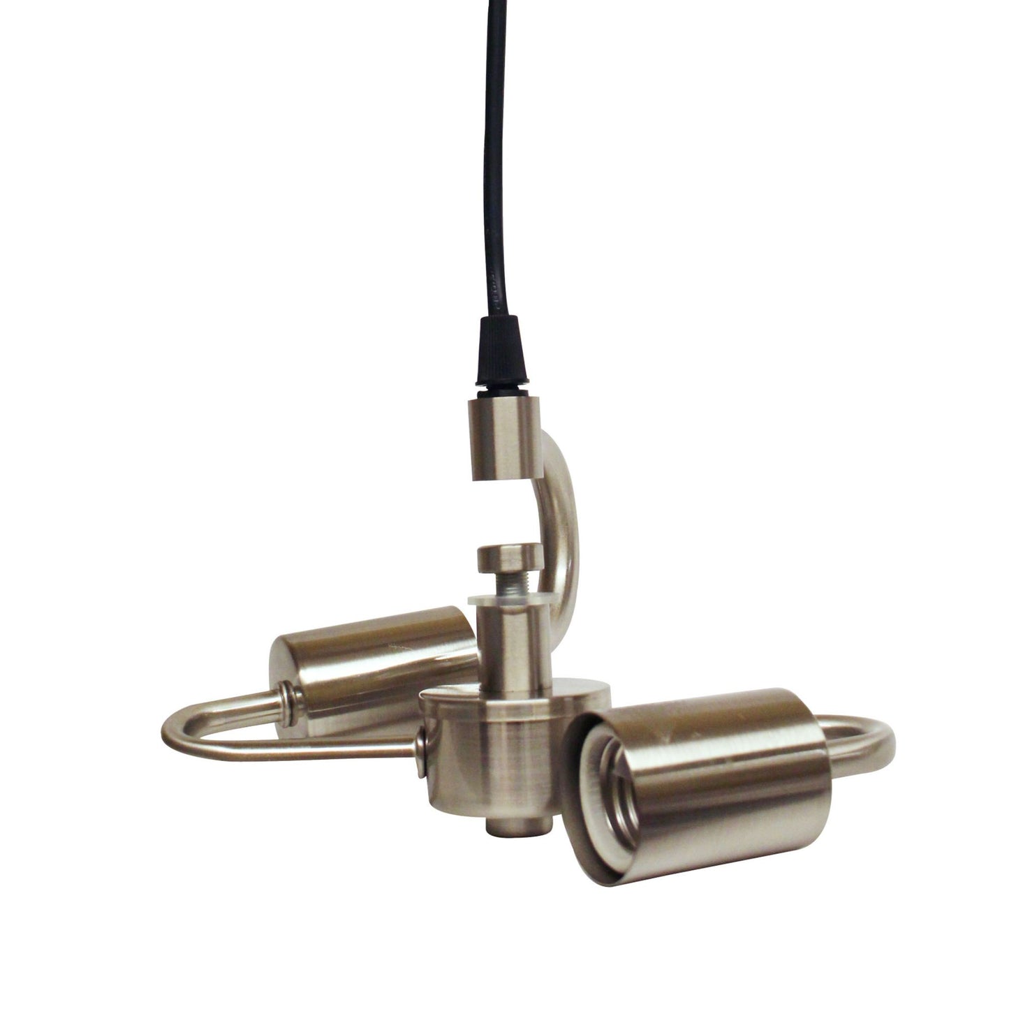 Stainless steel triple pendant light fitting with adjustable arms