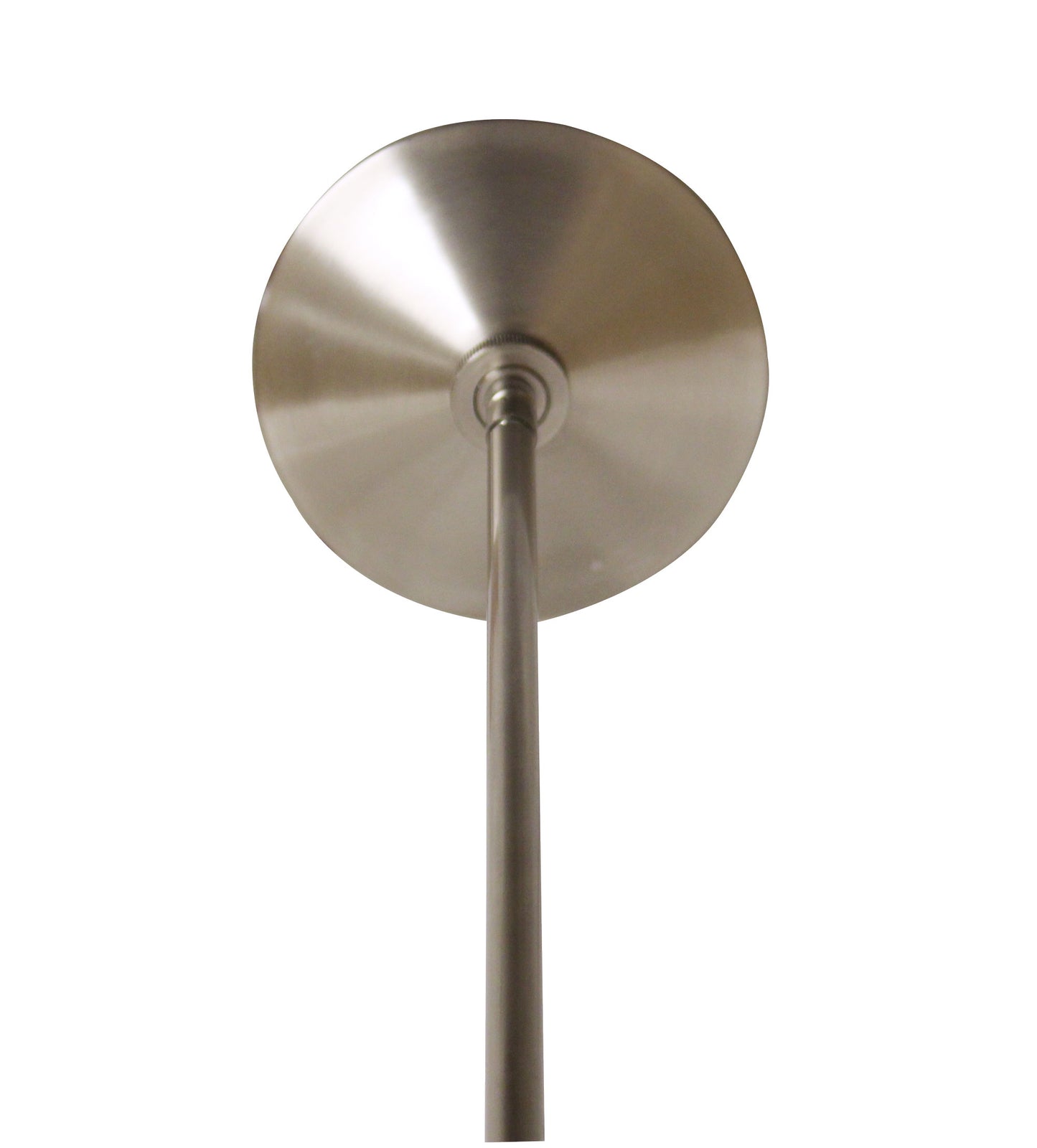 Brushed nickel ceiling mount canopy with attached rod for modern lighting fixtures