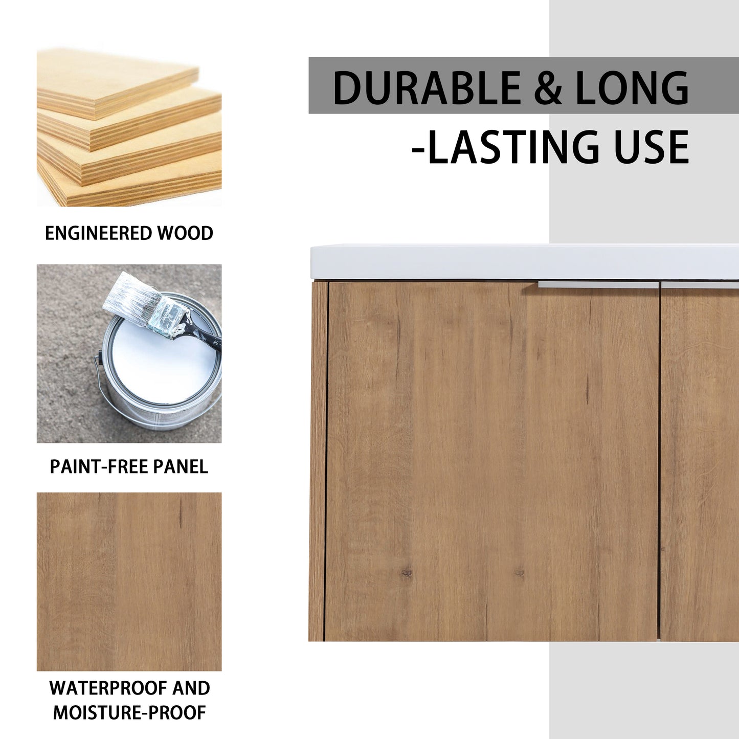 Stack of four lightcolored engineered wood sheets showcasing layered construction