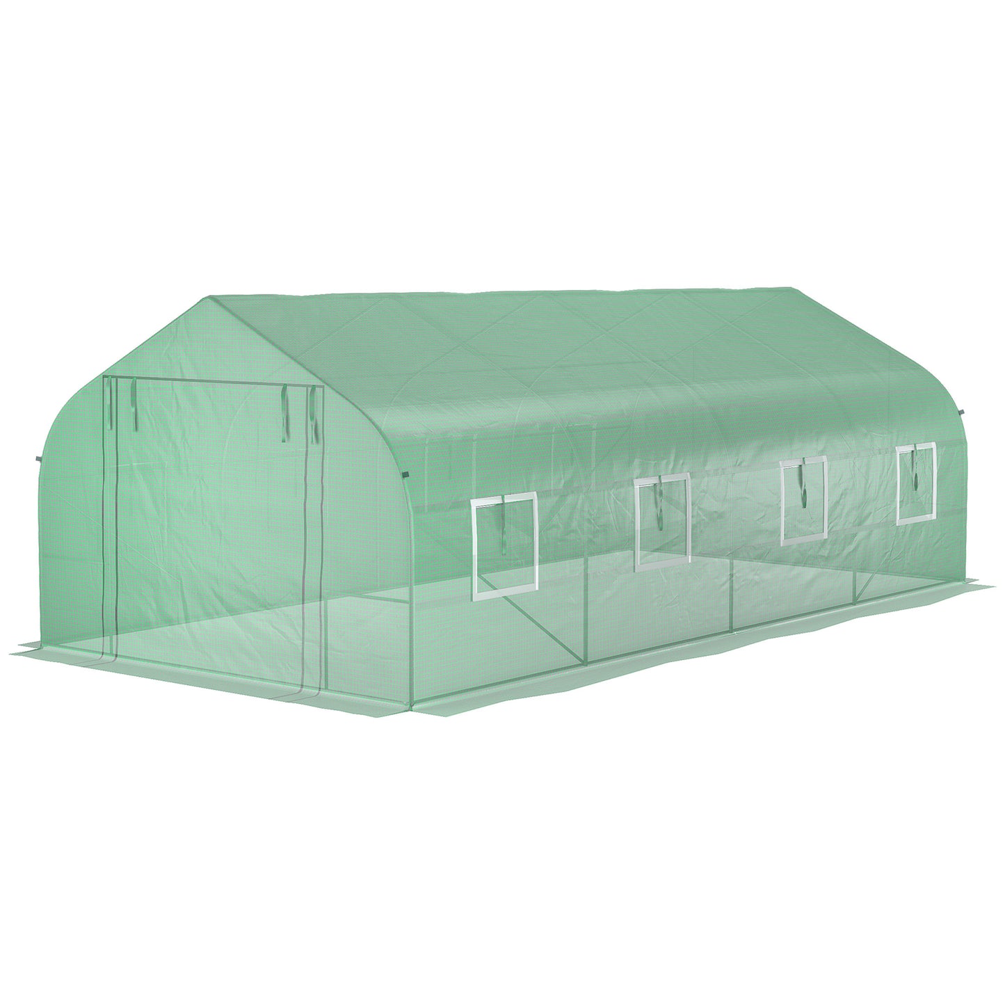 Large walkin greenhouse with durable PE cover and ventilation windows for optimal plant growth