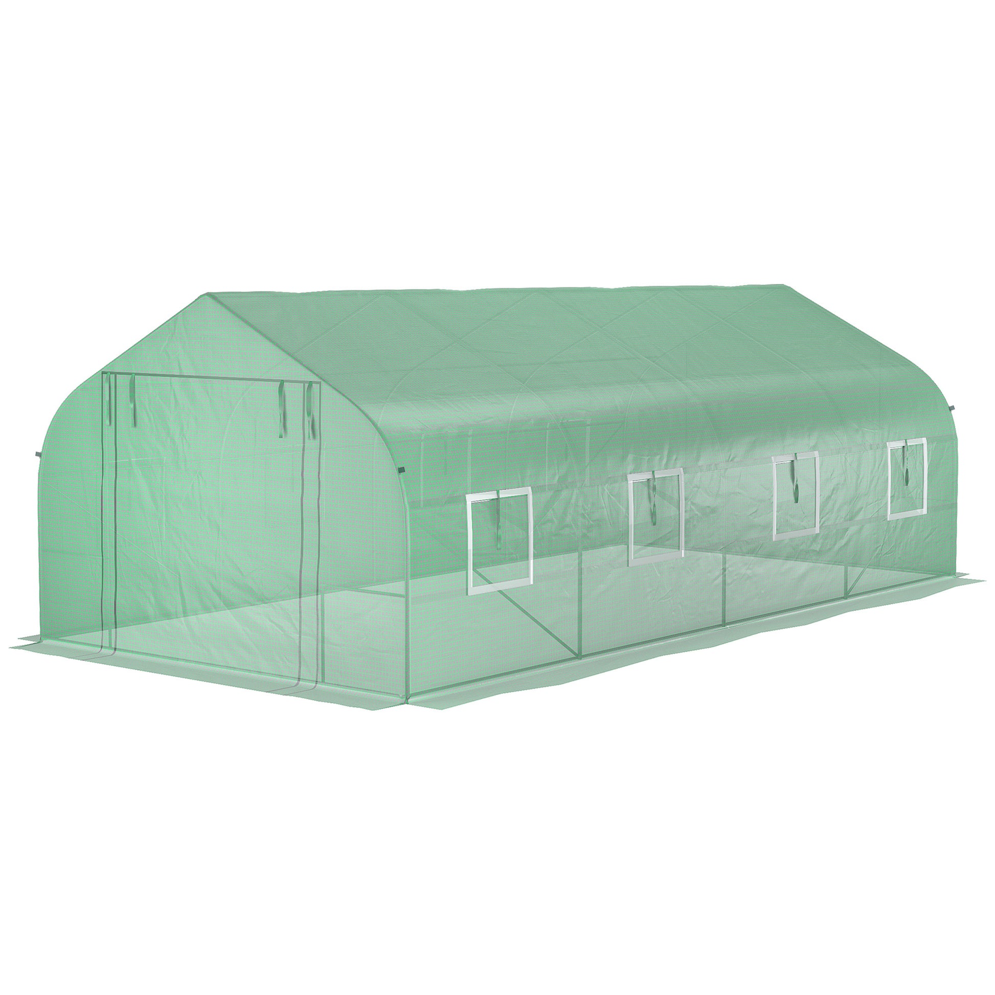 Large walkin greenhouse with durable PE cover and ventilation windows for optimal plant growth