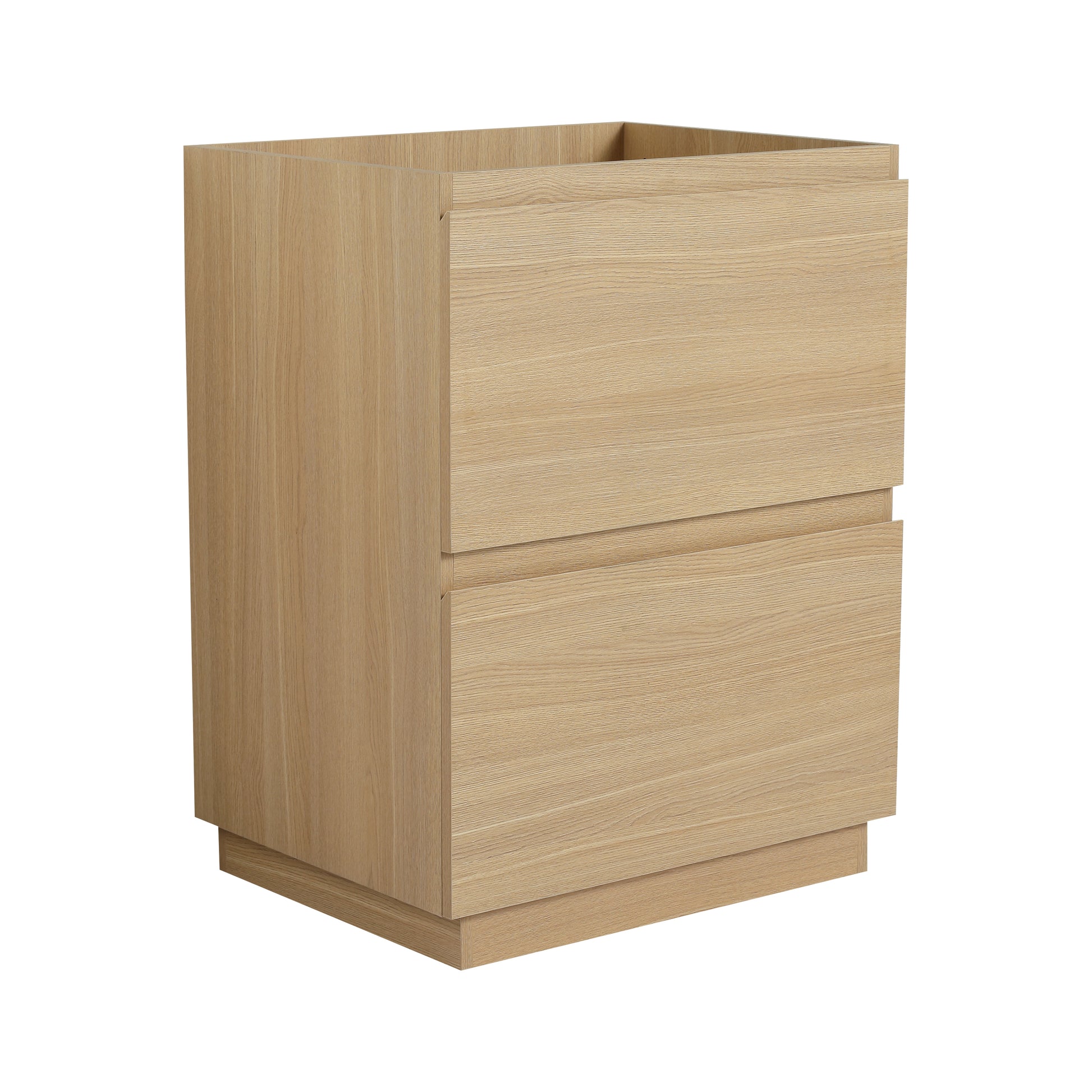 Light oak wood twodrawer cabinet ideal for modern bedroom storage
