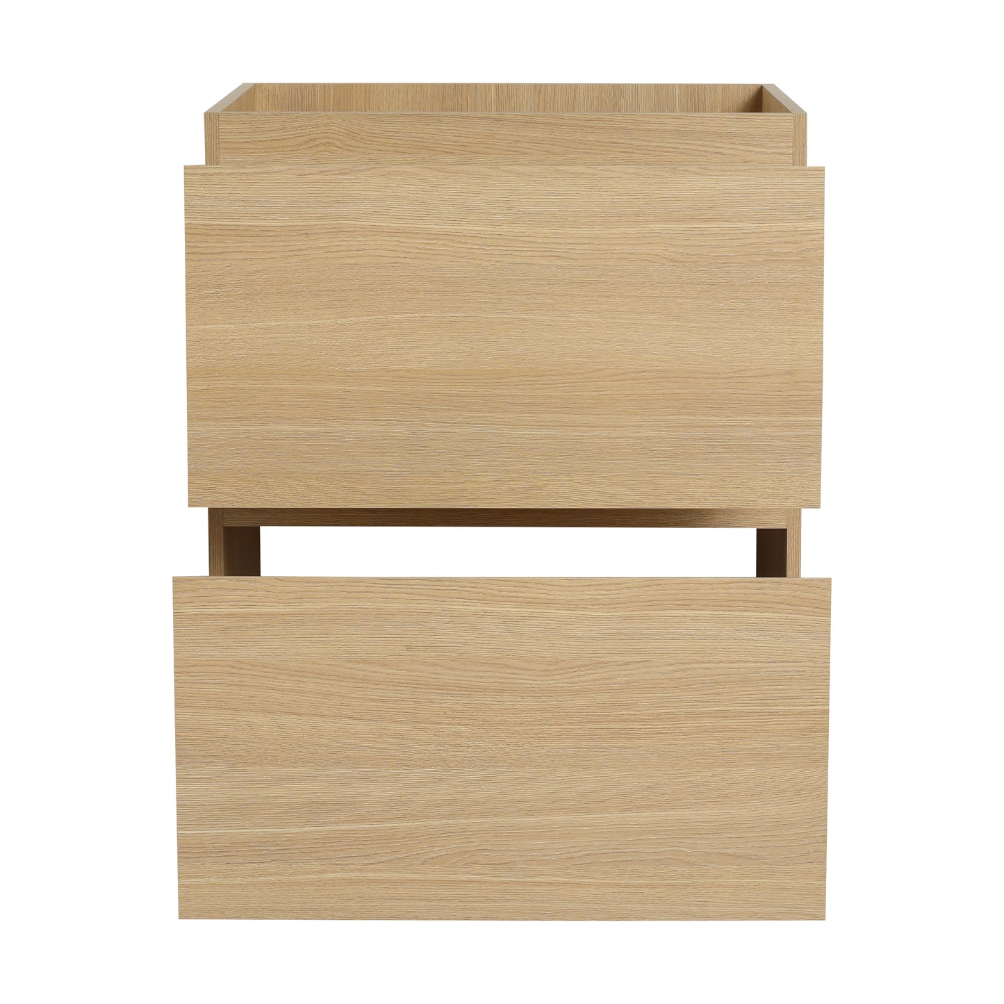 Light oak wood twodrawer filing cabinet with clean lines