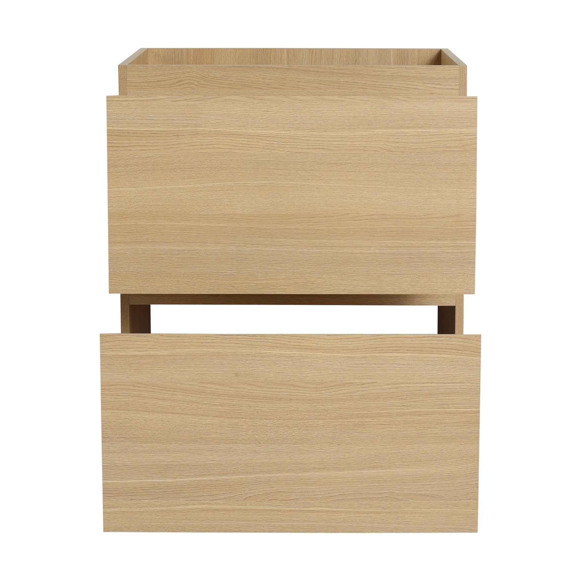 Light oak wood twodrawer filing cabinet with clean lines