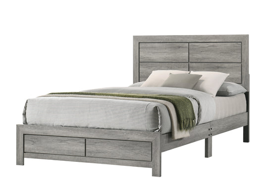 TREATLIFE HOME Queen Bed Frame with Quad and Double Panel Design, Complete Set in Gray