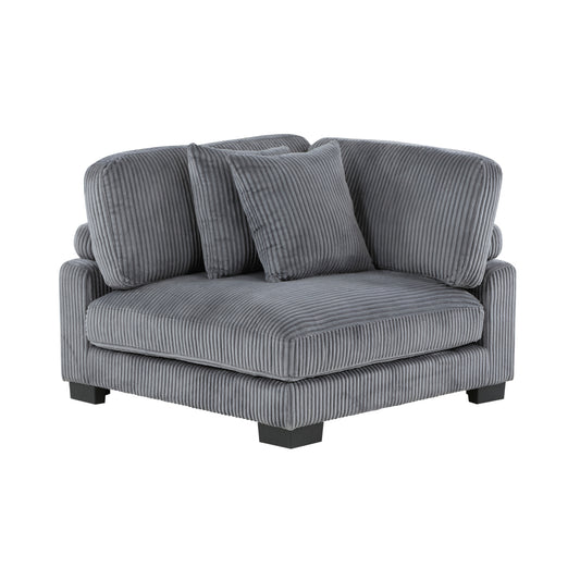 TREATLIFE HOME Modular Corner Seat with Plush Gray Corduroy Fabric Upholstery and Adjustable Features, Includes Matching Pillows