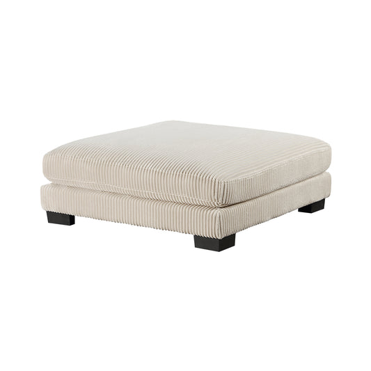 TREATLIFE HOME Modular Living Room Ottoman with Plush Beige Corduroy Fabric Upholstery, Configurable Plywood Frame Furniture, Modern Design