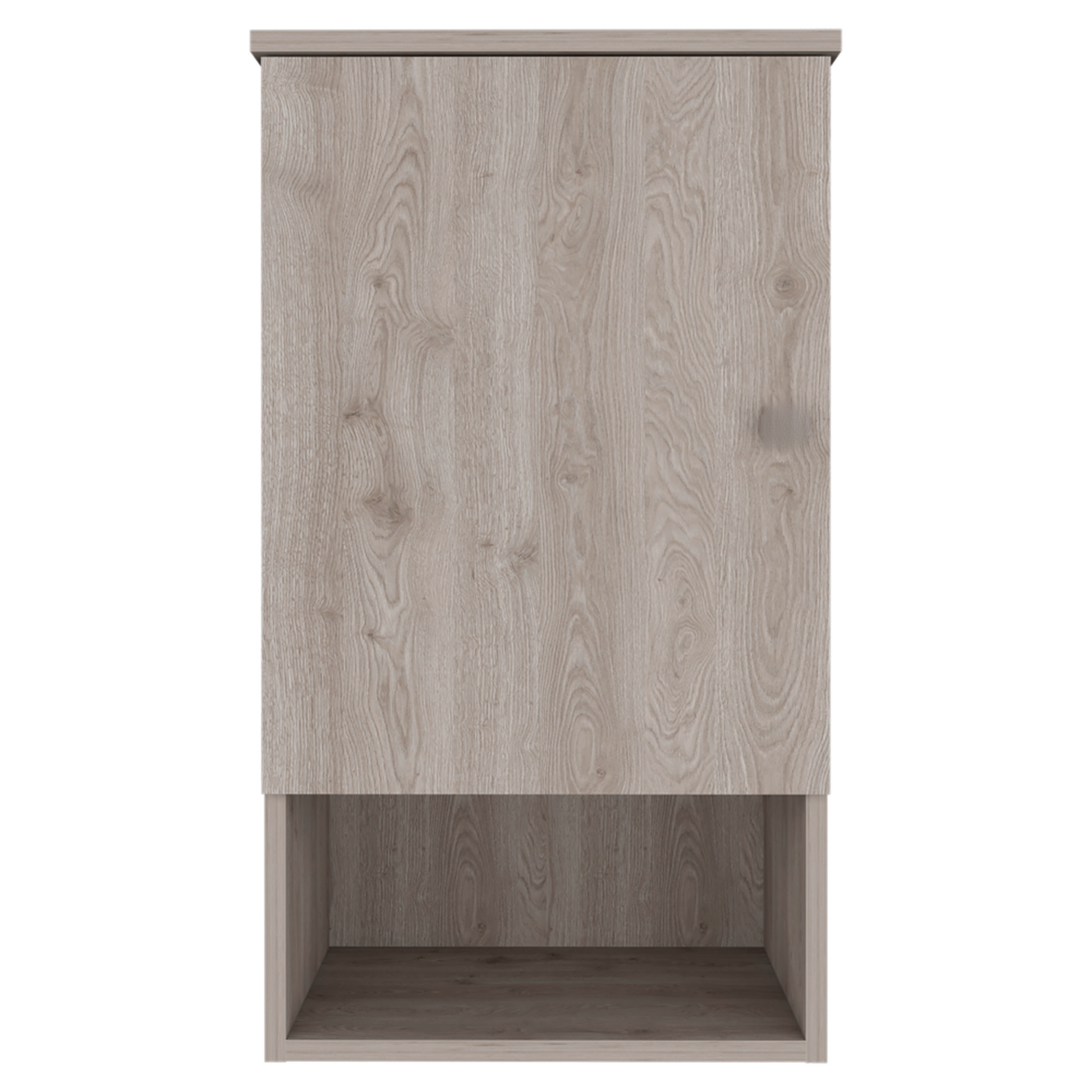 Light oak veneer cabinet with open shelf below modern furniture