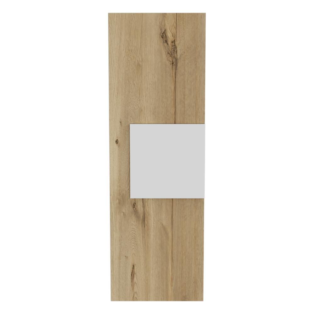 Light oak wood panel with a recessed grey accent rectangle modern design element