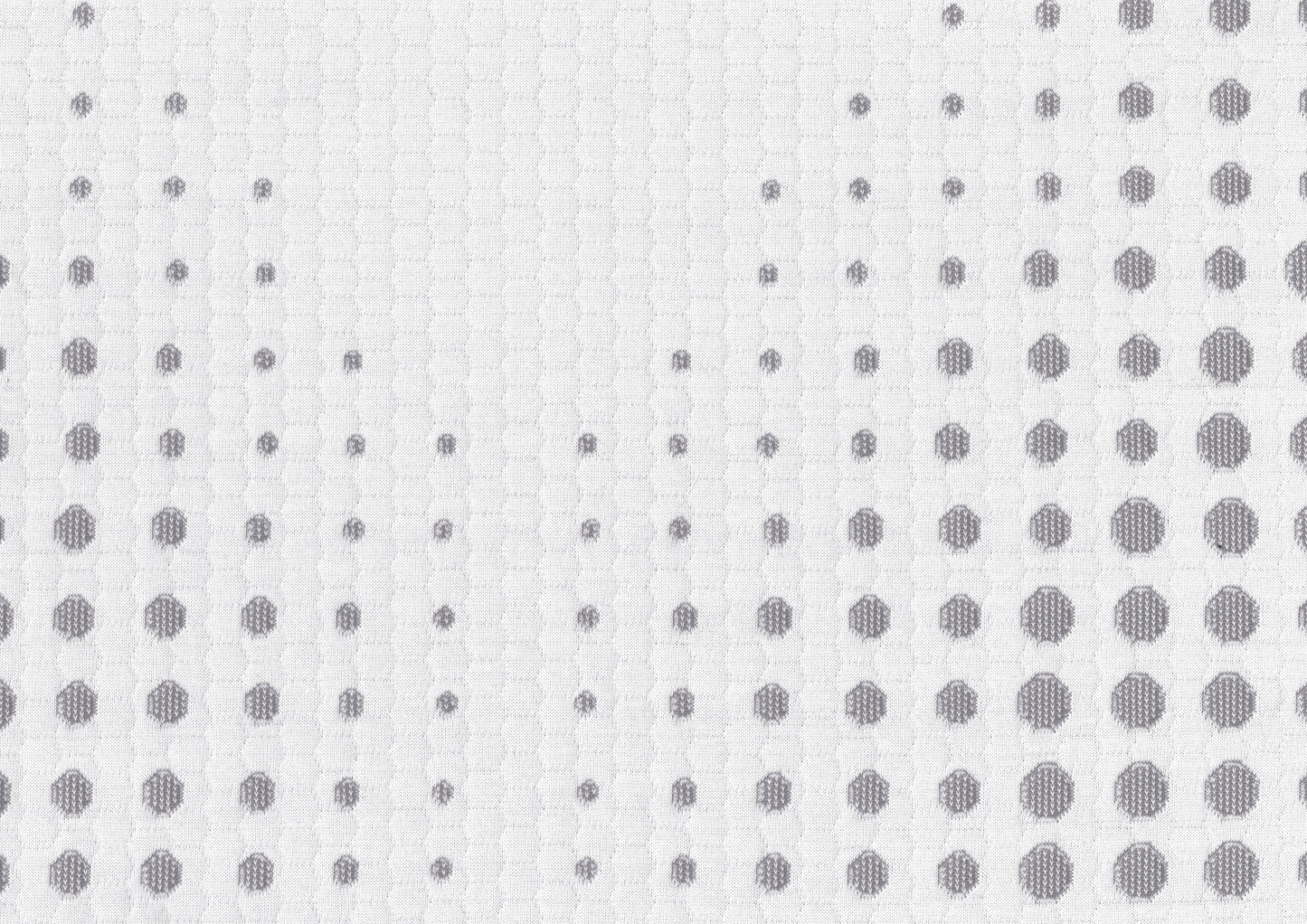White textured fabric with subtle grey hexagonal pattern for upholstery