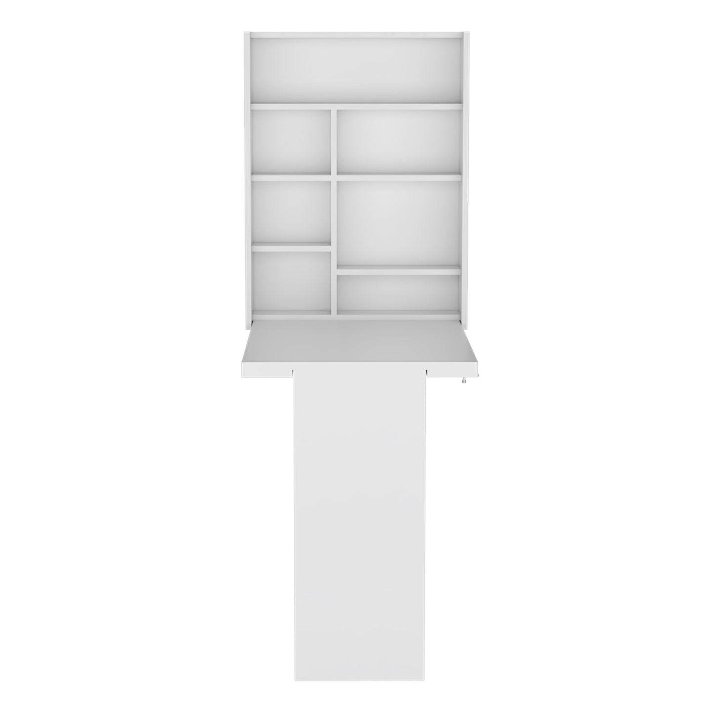 White wall mounted desk with shelves open convertible writing table
