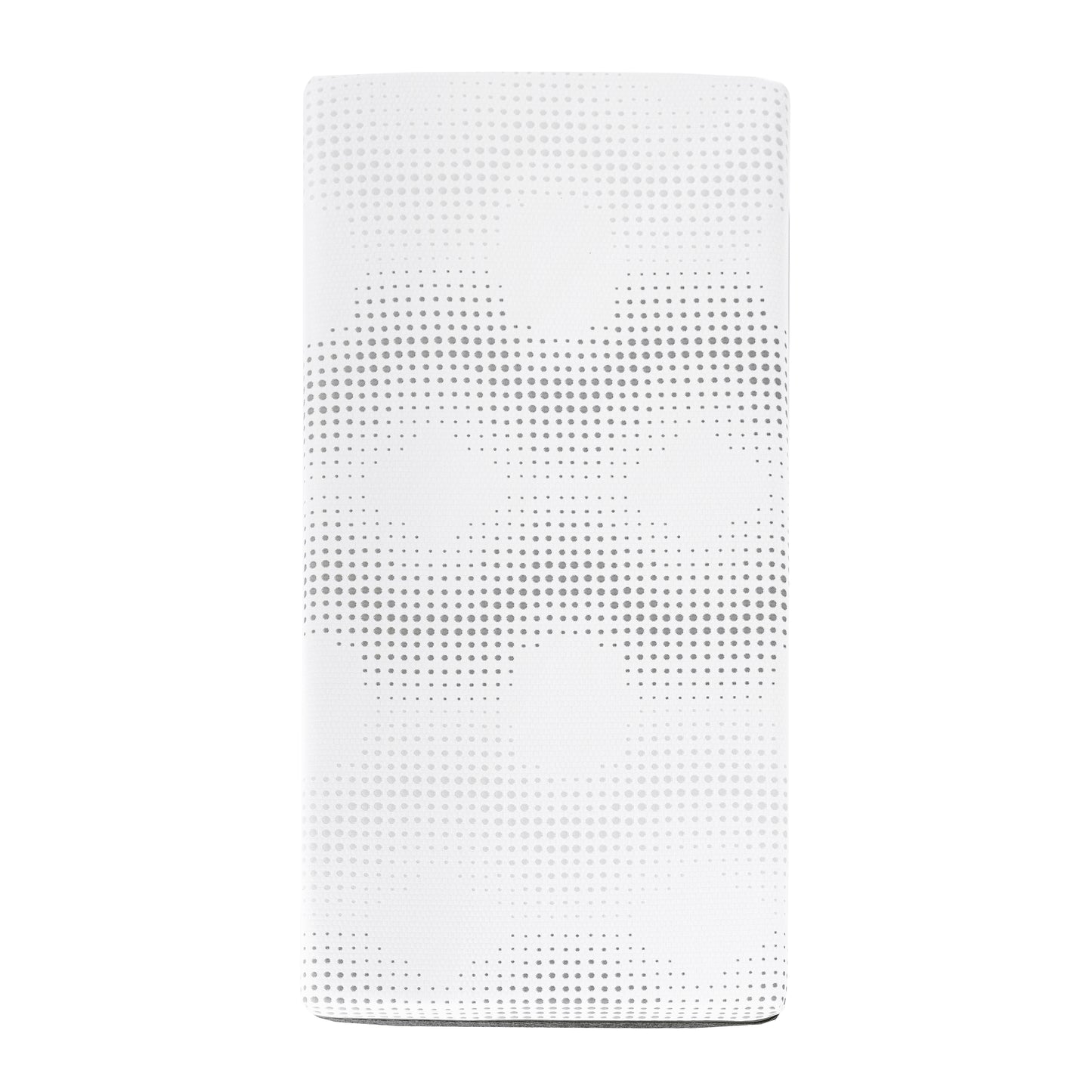 White mesh mattress protector with subtle gray dot pattern offering breathability