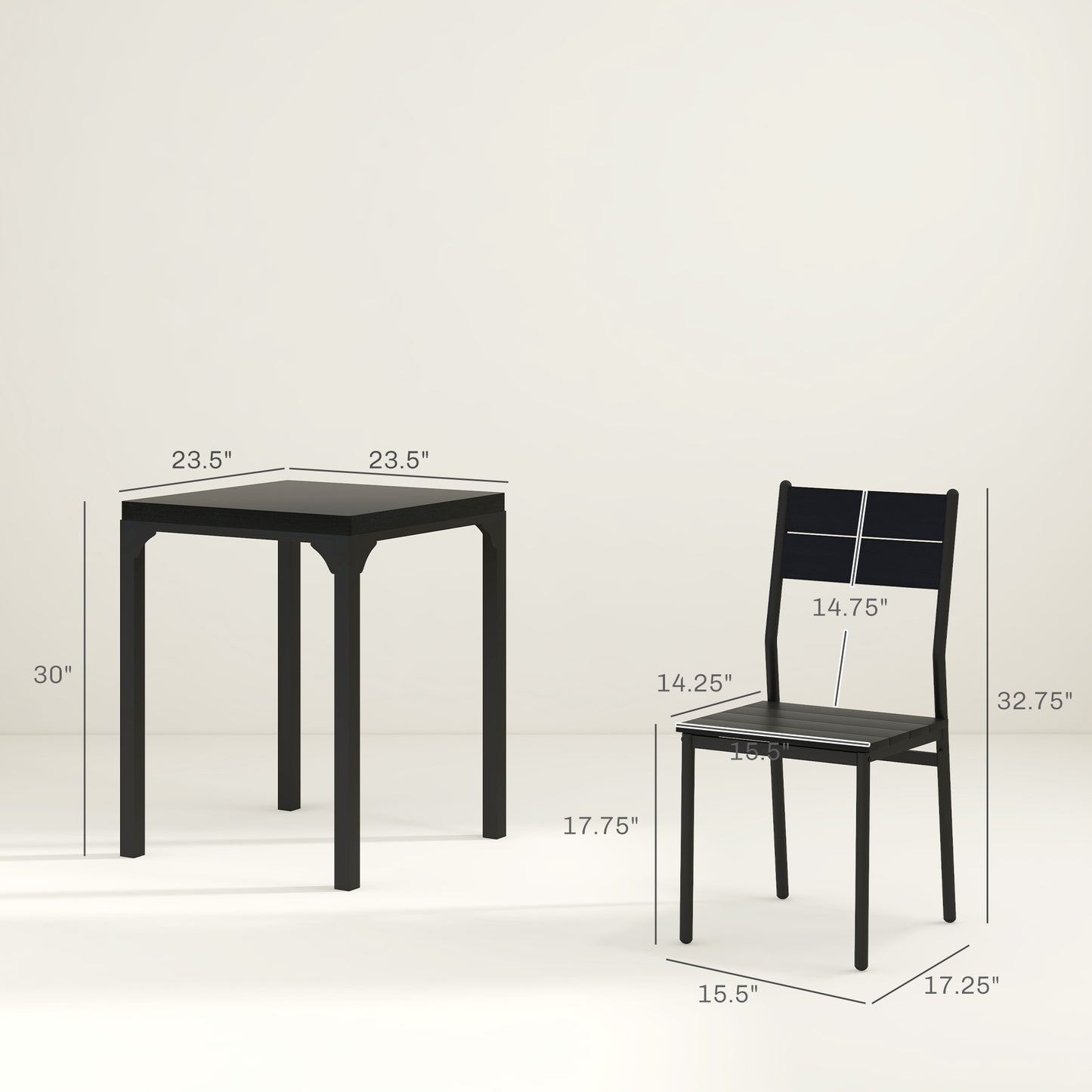 Modern black metal dining table with sleek design  x  inch tabletop  inch height