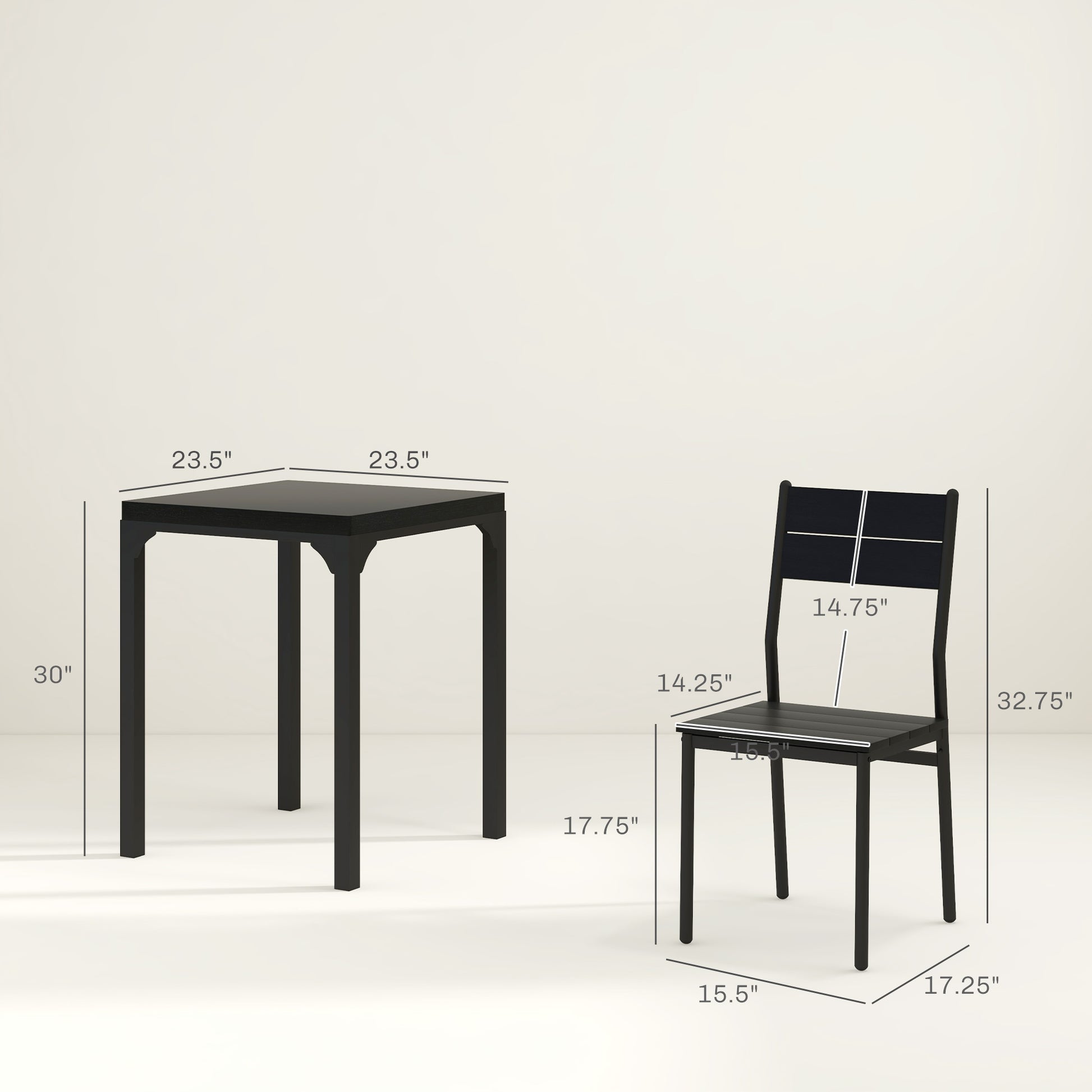 Modern black metal dining table with sleek design  x  inch tabletop  inch height